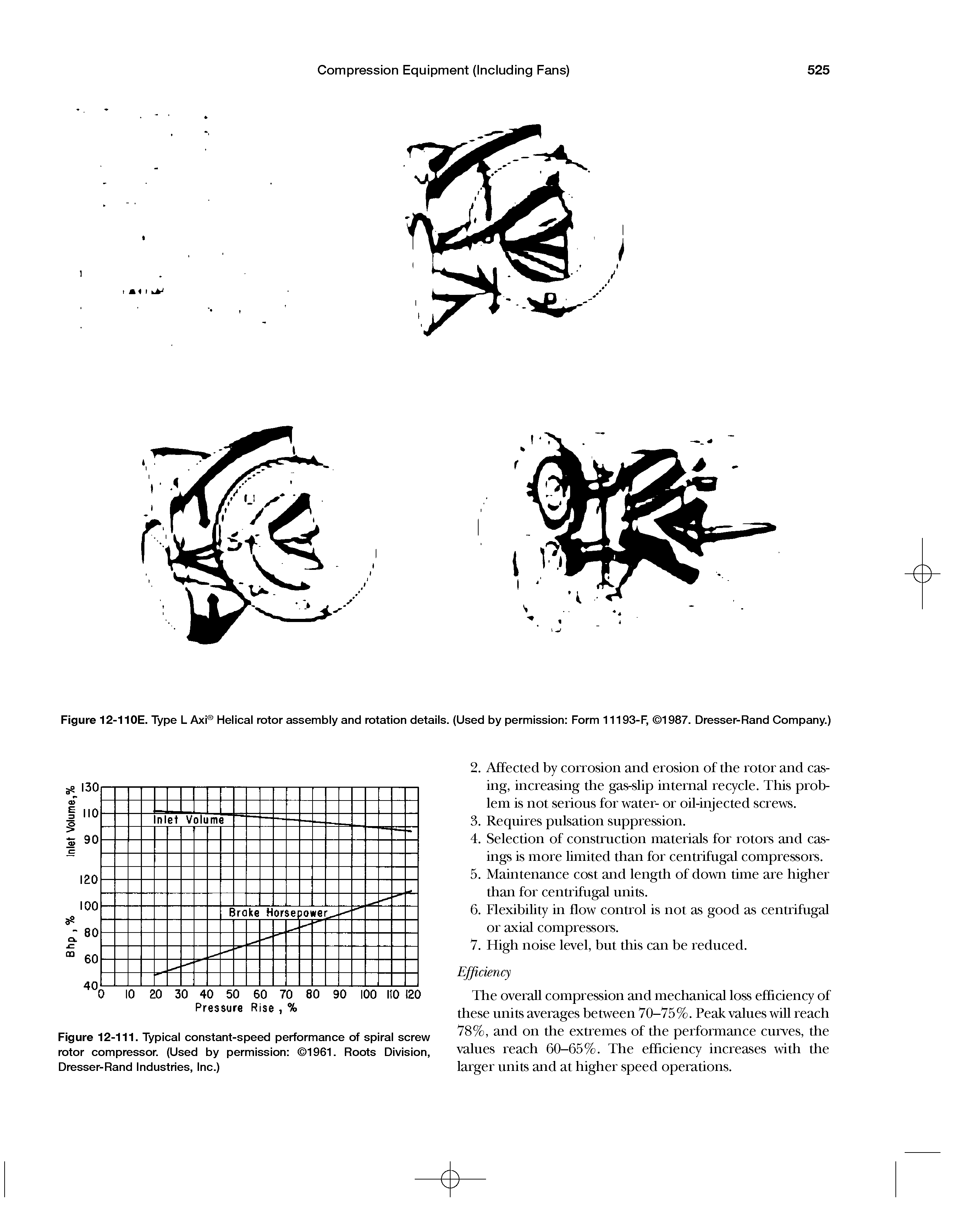 Figure 12-110E. Type L Axi Helical rotor assembly and rotation details. (Used by permission Form 11193-F, 1987. Dresser-Rand Company.)...