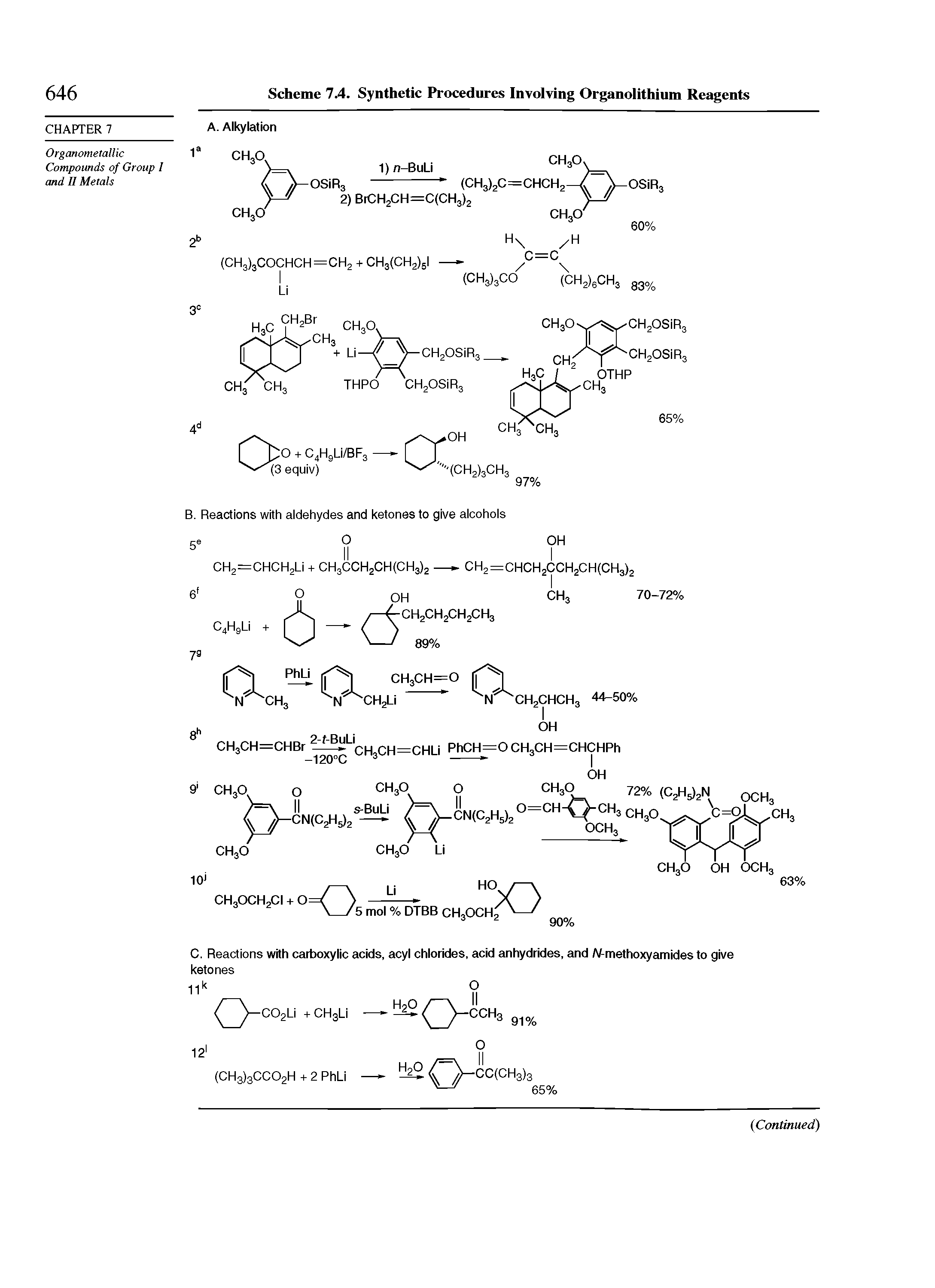 Scheme 7.4. Synthetic Procedures Involving Organolithium Reagents...