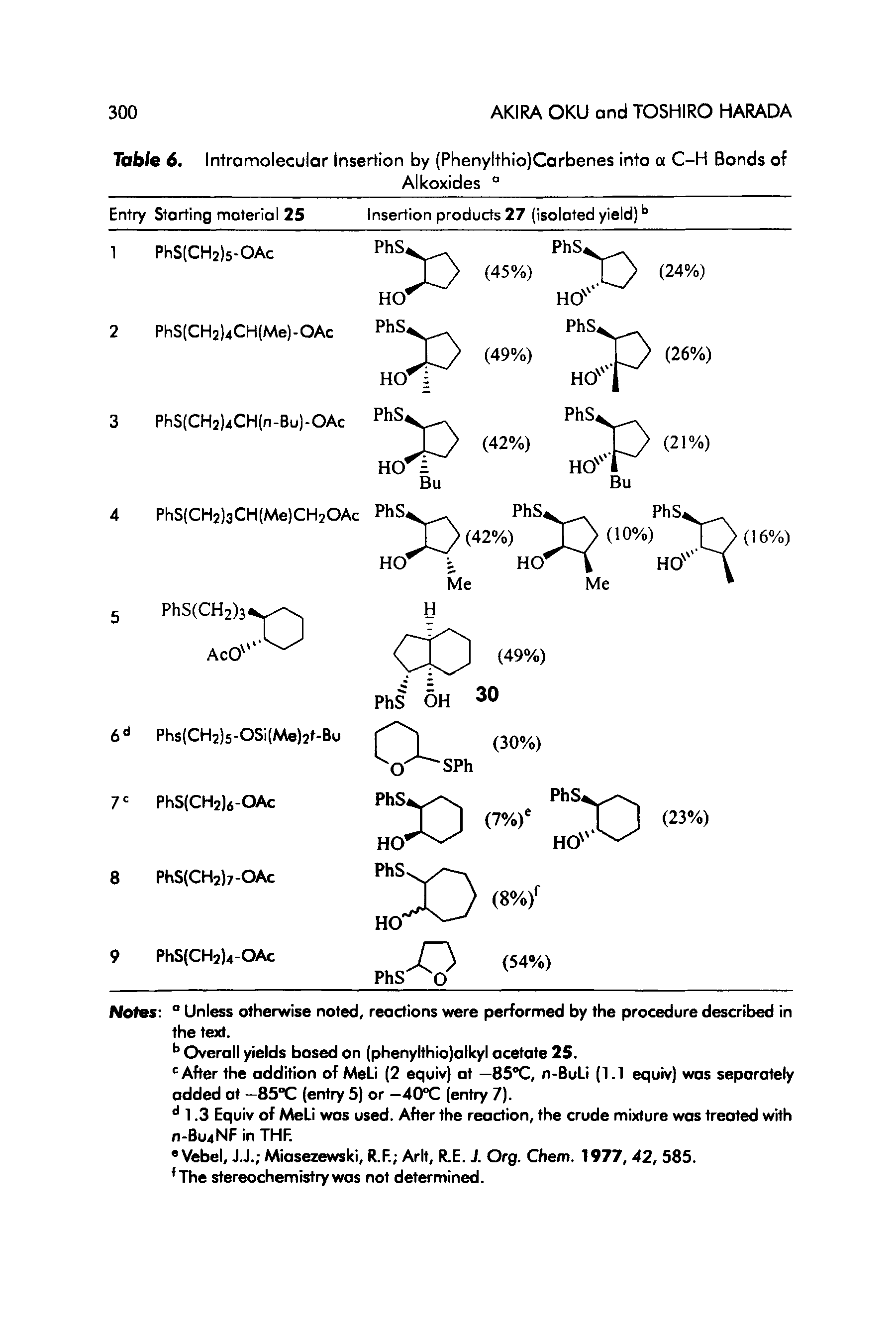 Table 6. Intramolecular Insertion by (Phenylthio)Carbenes into a C-H Bonds of...