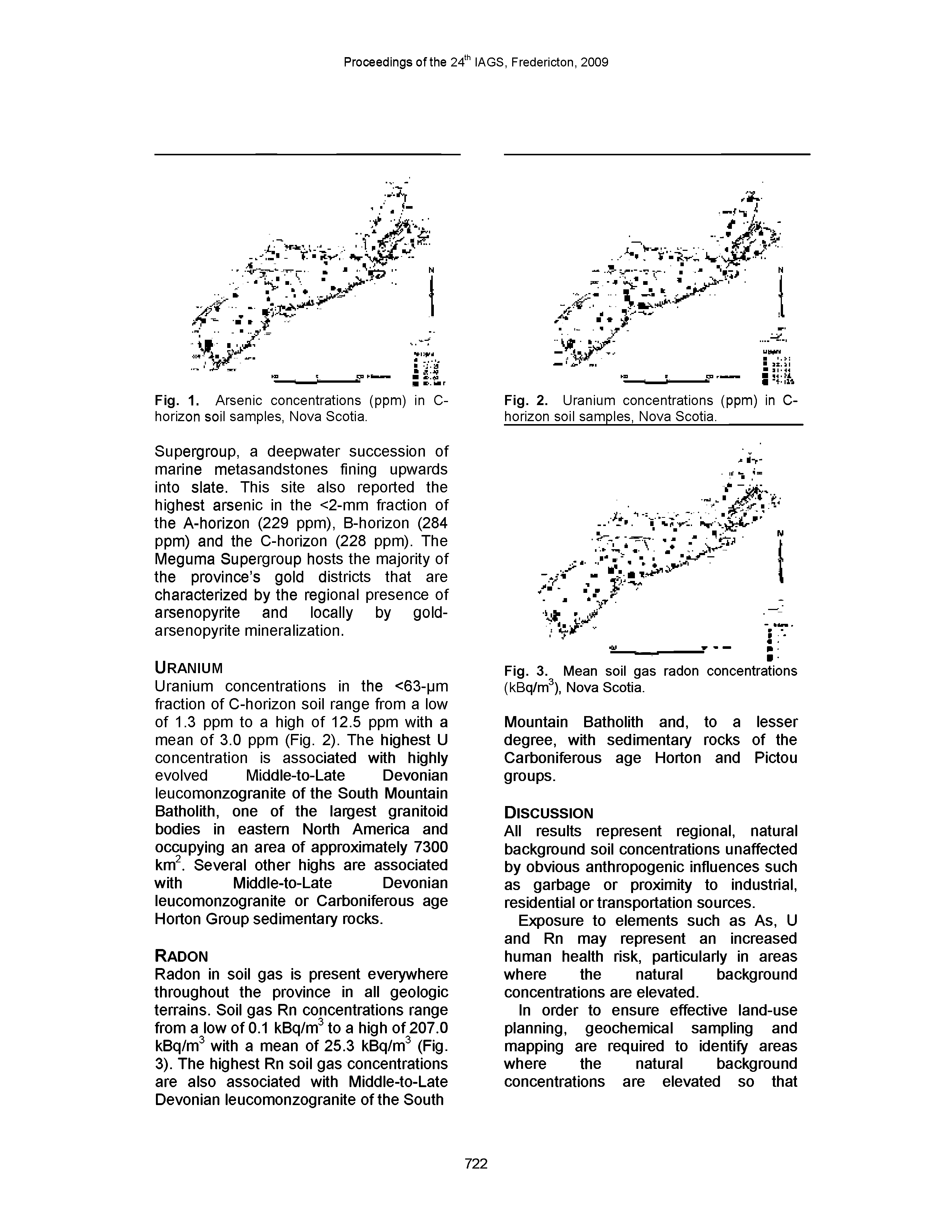 Fig. 2. Uranium concentrations (ppm) in C-horizon soil samples, Nova Scotia. ...