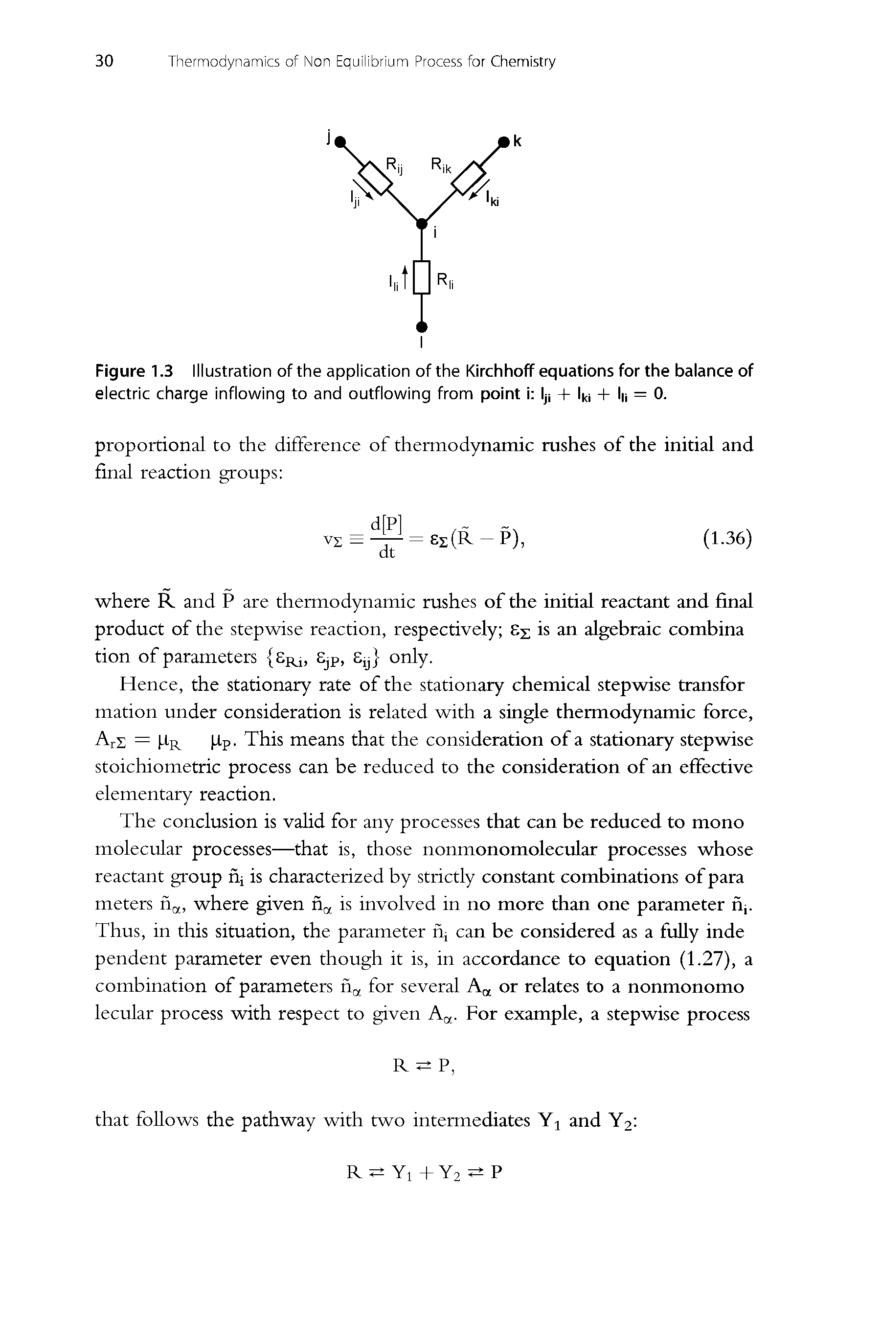 Figure 1.3 Illustration of the application of the Kirchhoff equations for the balance of electric charge inflowing to and outflowing from point i Iji + l d + In = 0.