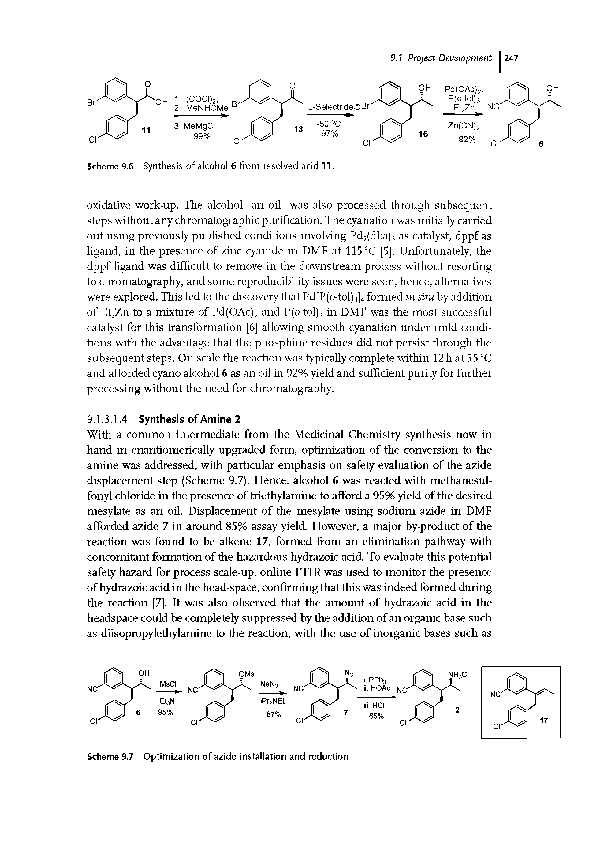 Scheme 9.6 Synthesis of alcohol 6 from resolved acid 11.