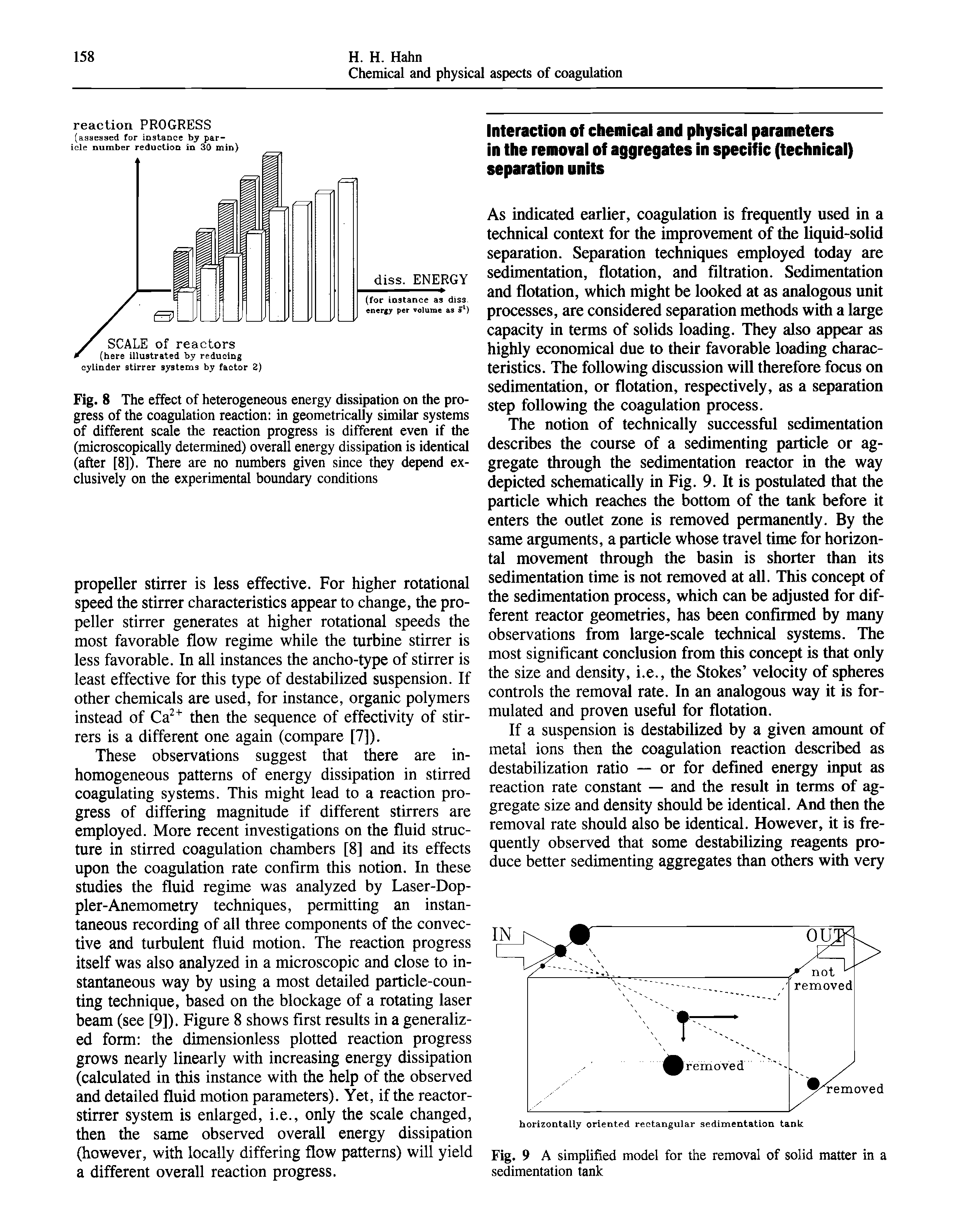 Fig. 8 The effect of heterogeneous energy dissipation on the progress of the coagulation reaction in geometrically similar systems of different scale the reaction progress is different even if the (microscopically determined) overall energy dissipation is identical (after [8]). There are no numbers given since they depend exclusively on the experimental boundary conditions...
