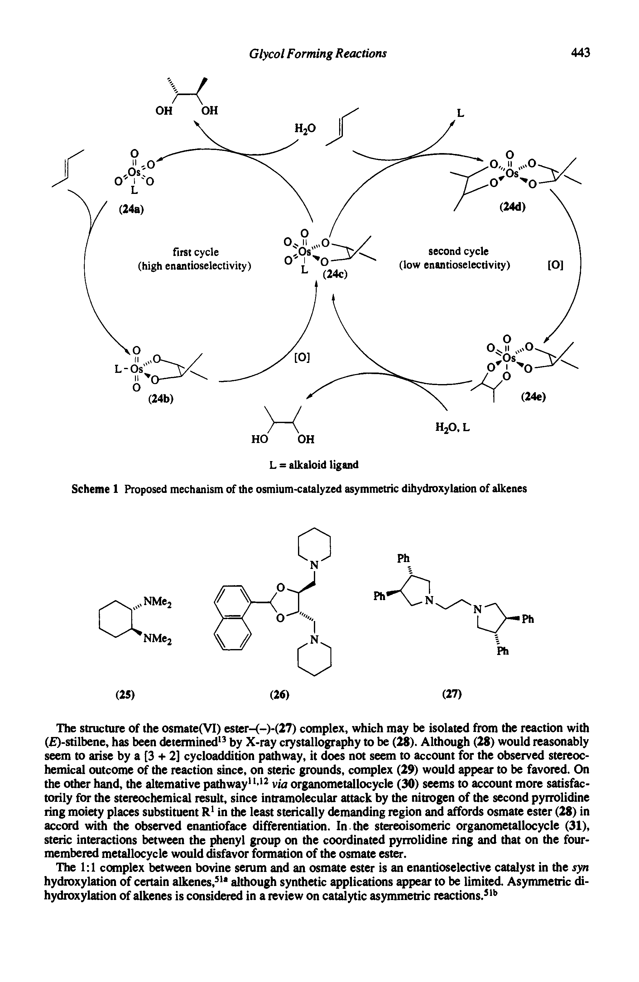 Scheme 1 Proposed mechanism of the osmium-catalyzed asymmetric dihydioxylation of alkenes...