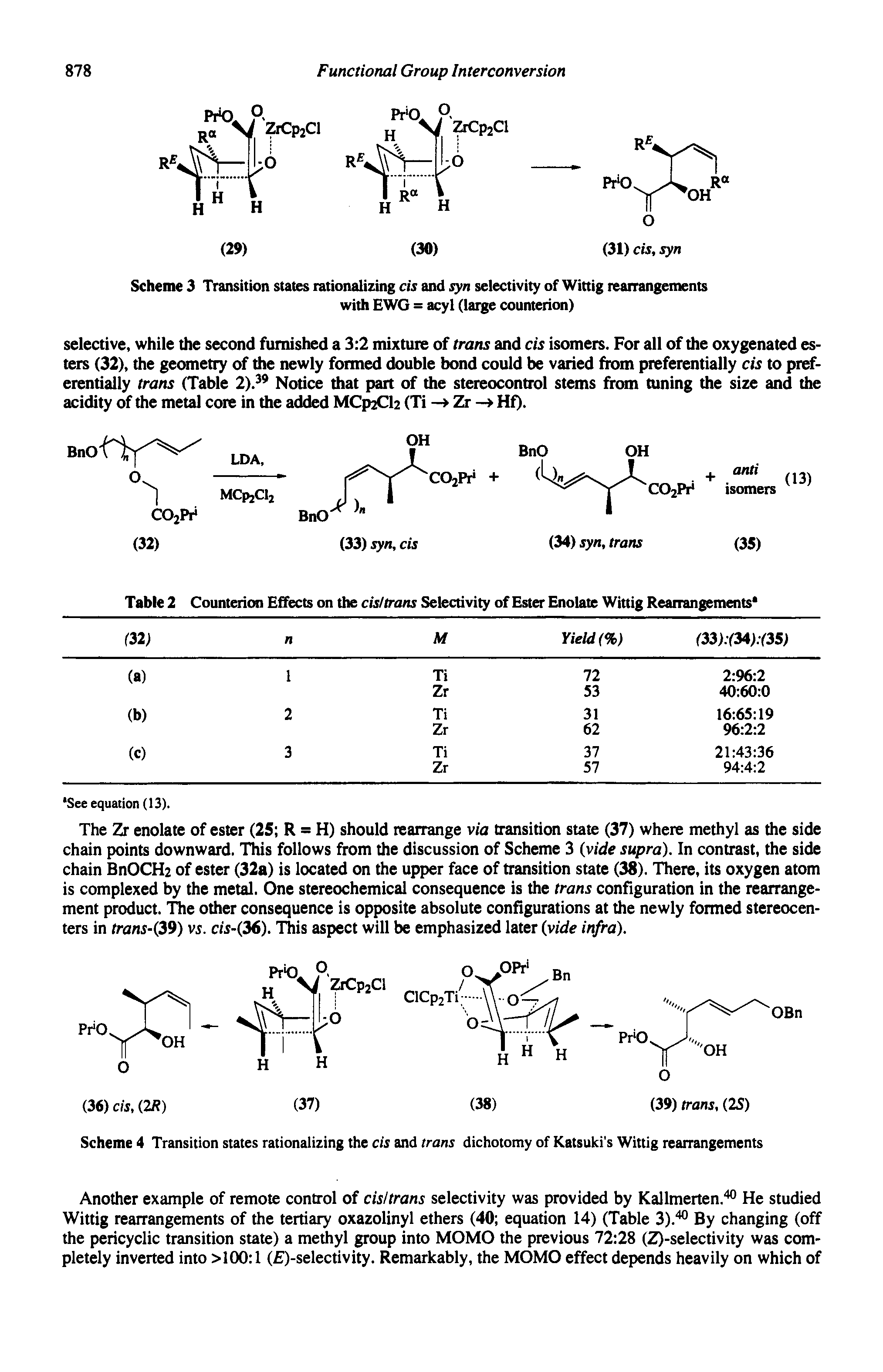 Table 2 Counterion Effects on the cis/trans Selectivity of Ester Enolate Wittig Rearrangements ...