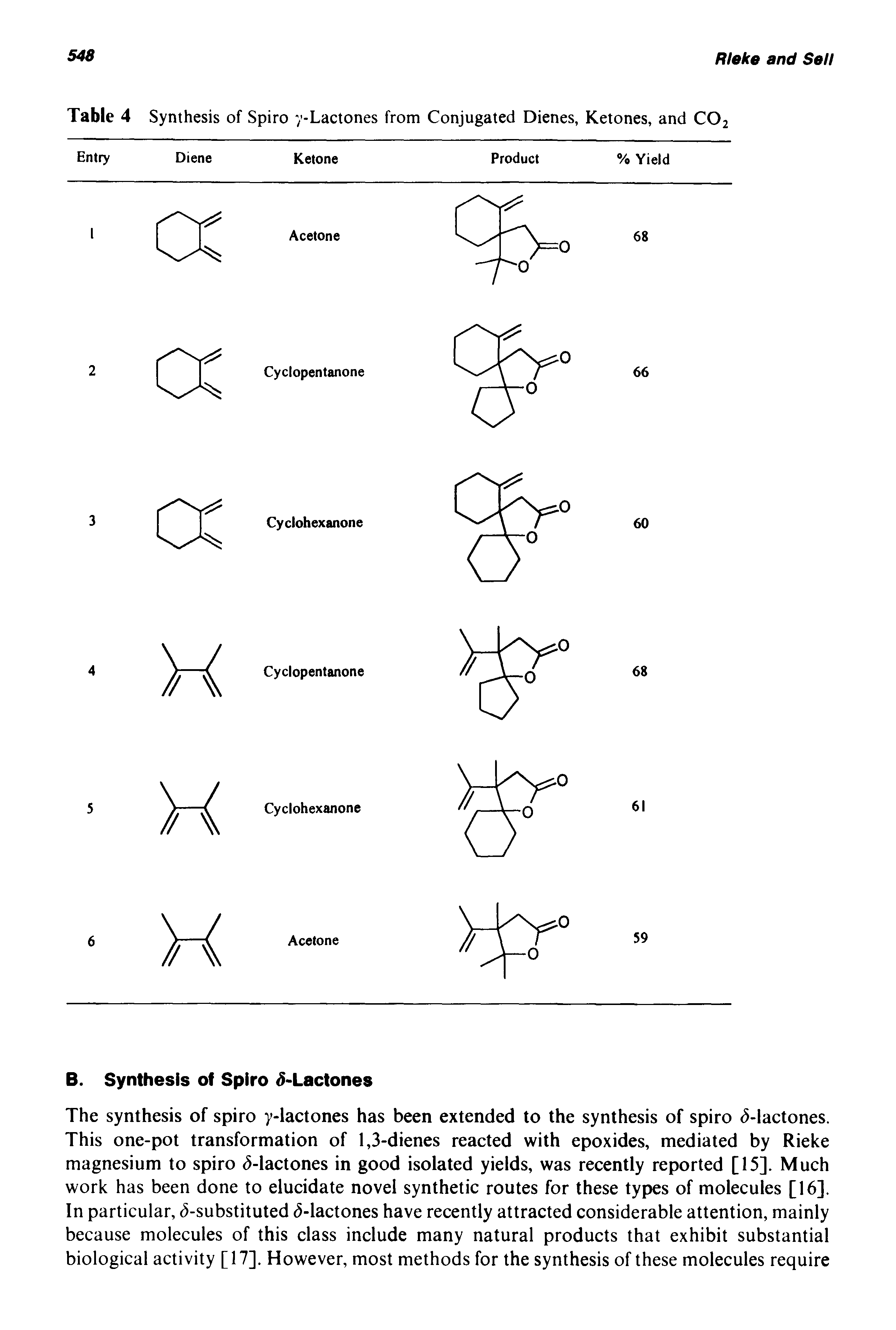 Table 4 Synthesis of Spiro y-Lactones from Conjugated Dienes, Ketones, and COj...