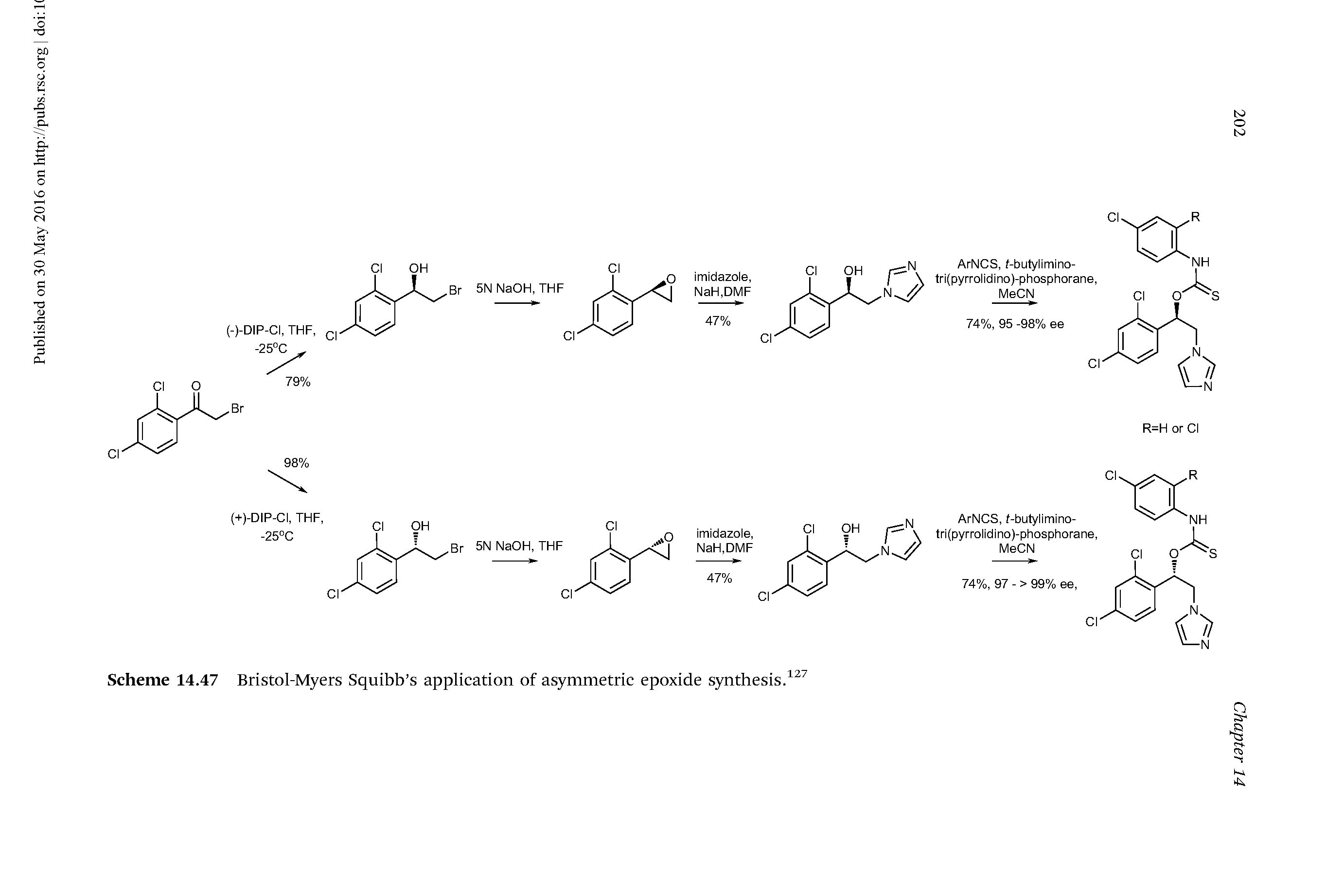 Scheme 14.47 Bristol-Myers Squibb s application of asymmetric epoxide synthesis.