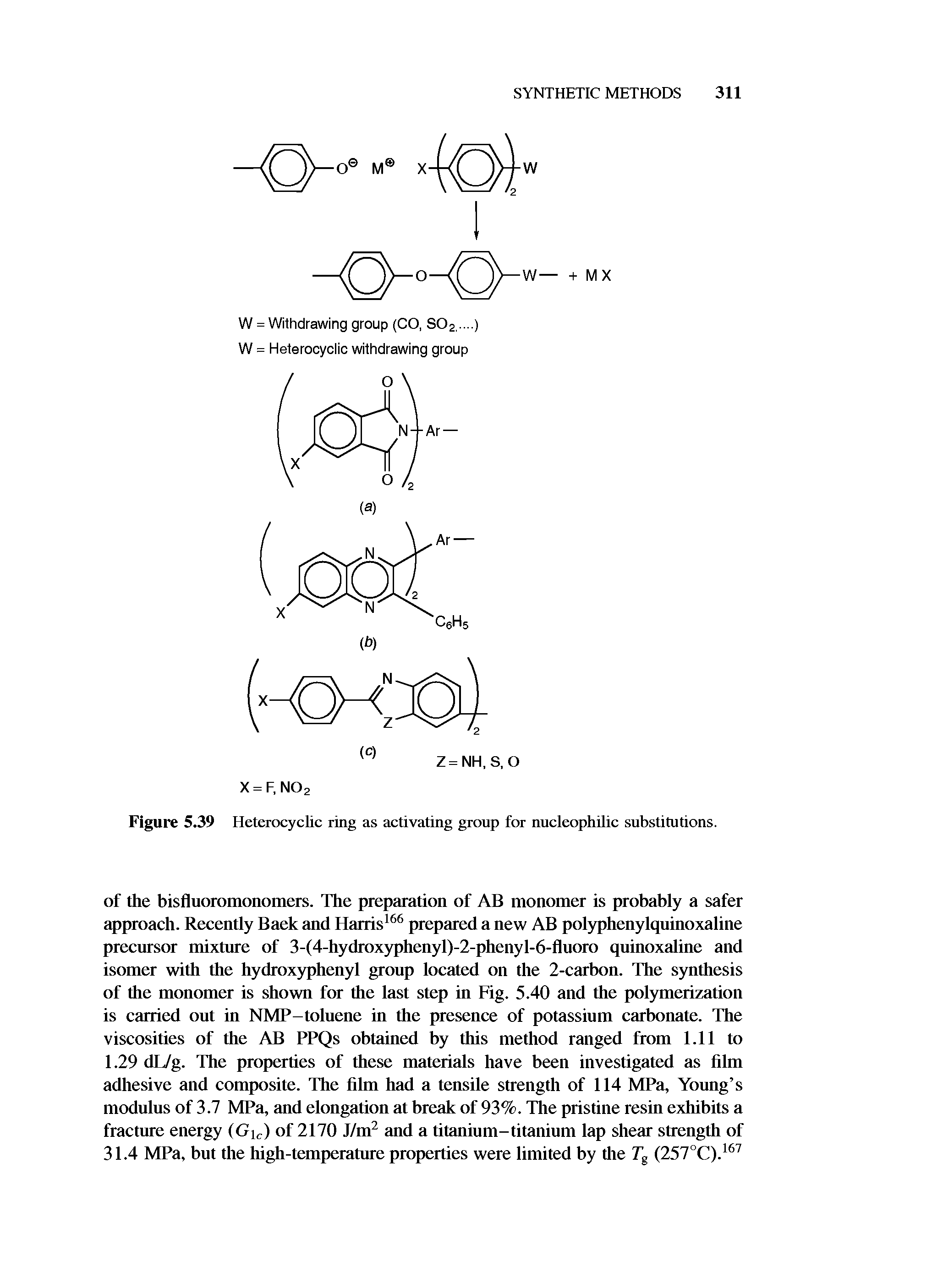 Figure 5.39 Heterocyclic ring as activating group for nucleophilic substitutions.