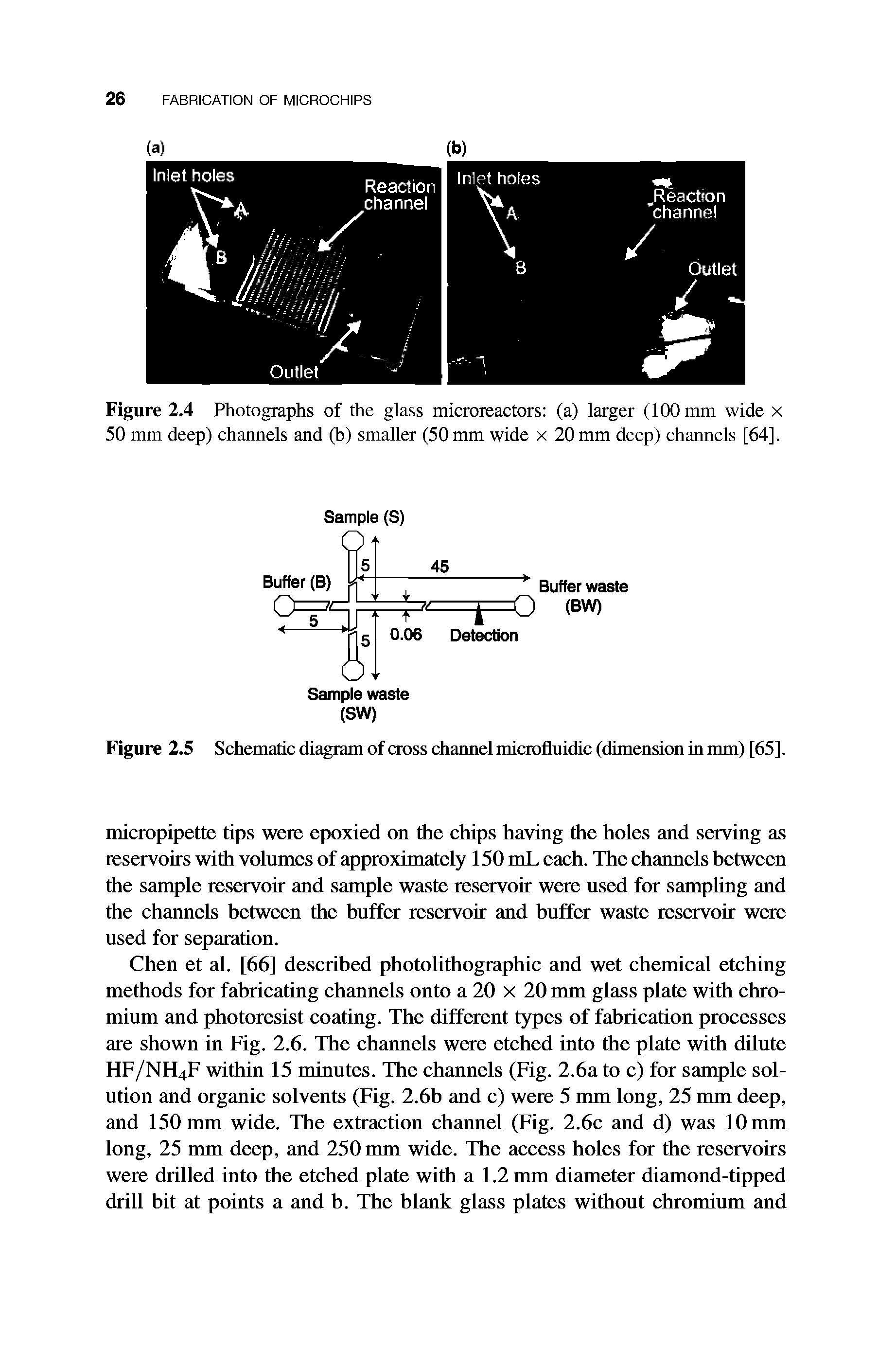 Figure 2.5 Schematic diagram of cross channel microfluidic (dimension in mm) [65].