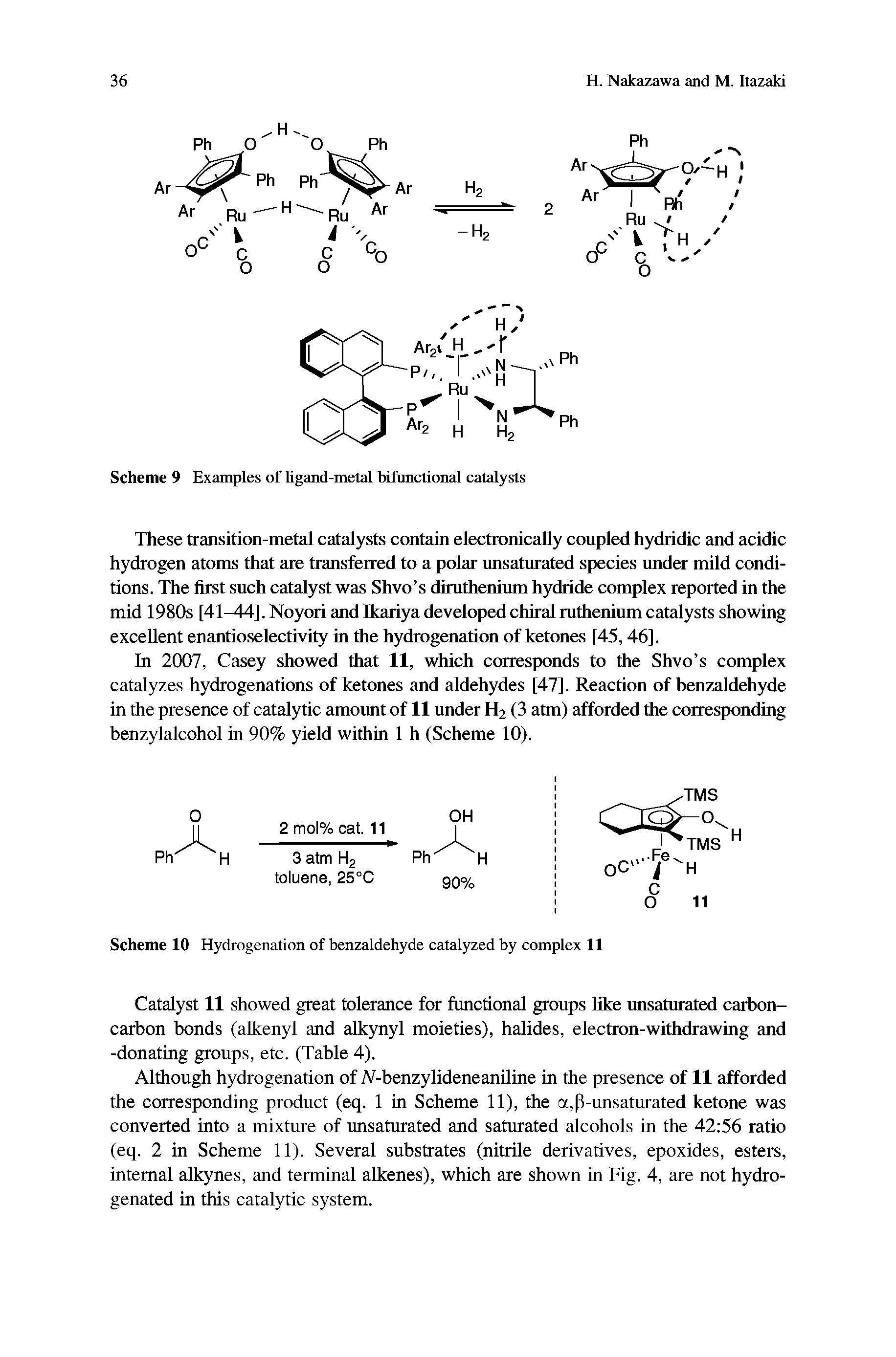 Scheme 9 Examples of ligand-metal bifunctional catalysts...