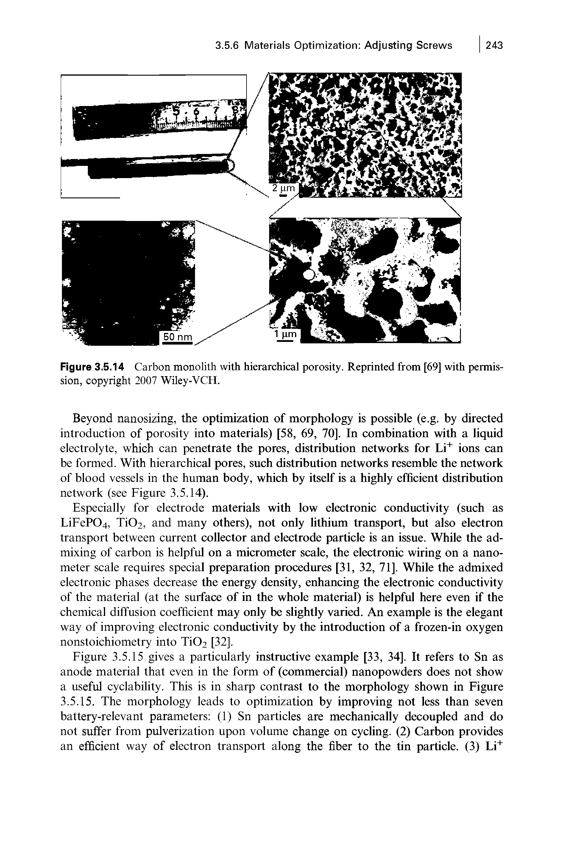 Figure 3.5.14 Carbon monolith with hierarchical porosity. Reprinted from [69] with permission, copyright 2007 Wiley-VCH.
