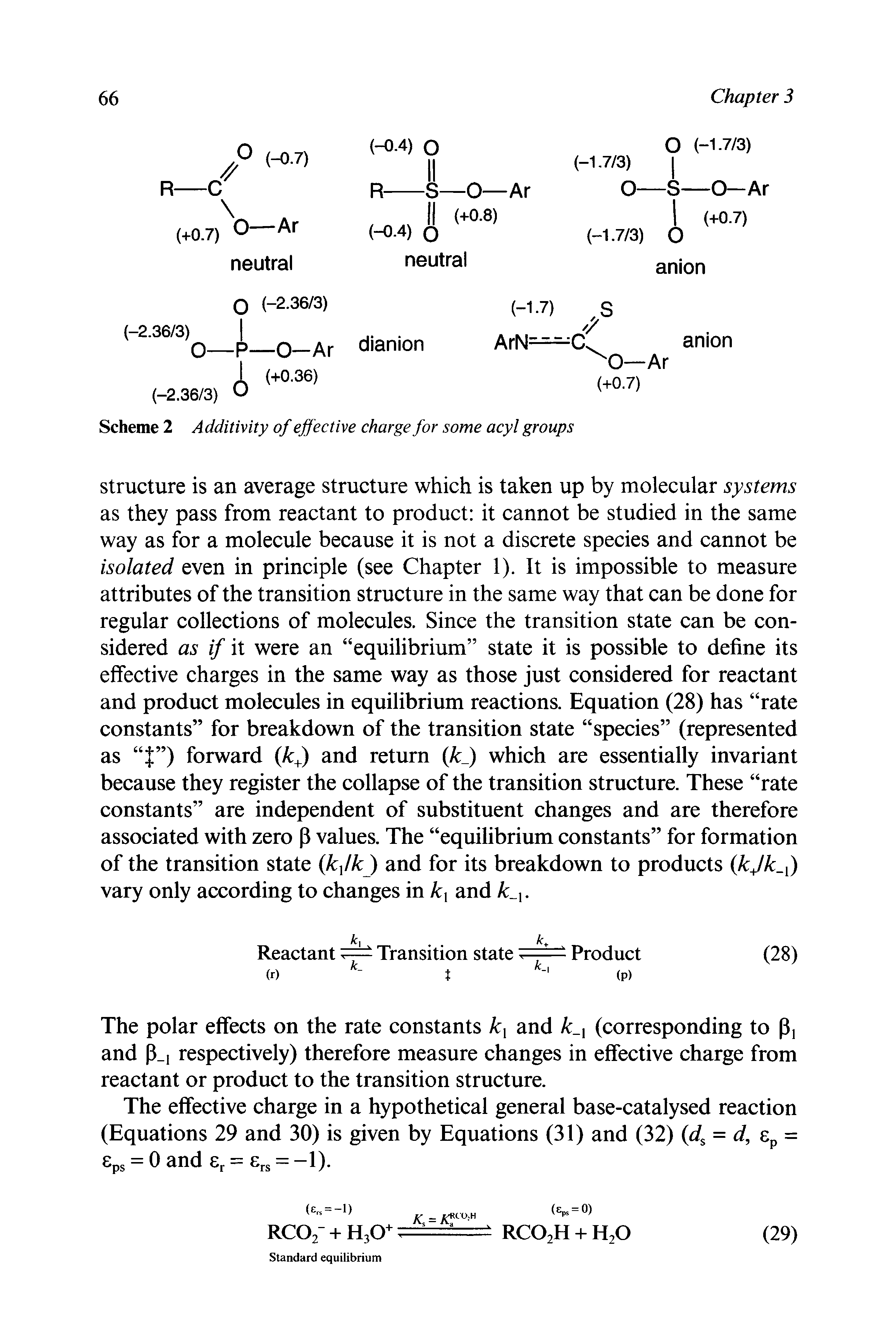Scheme 2 Additivity of effective charge for some acyl groups...