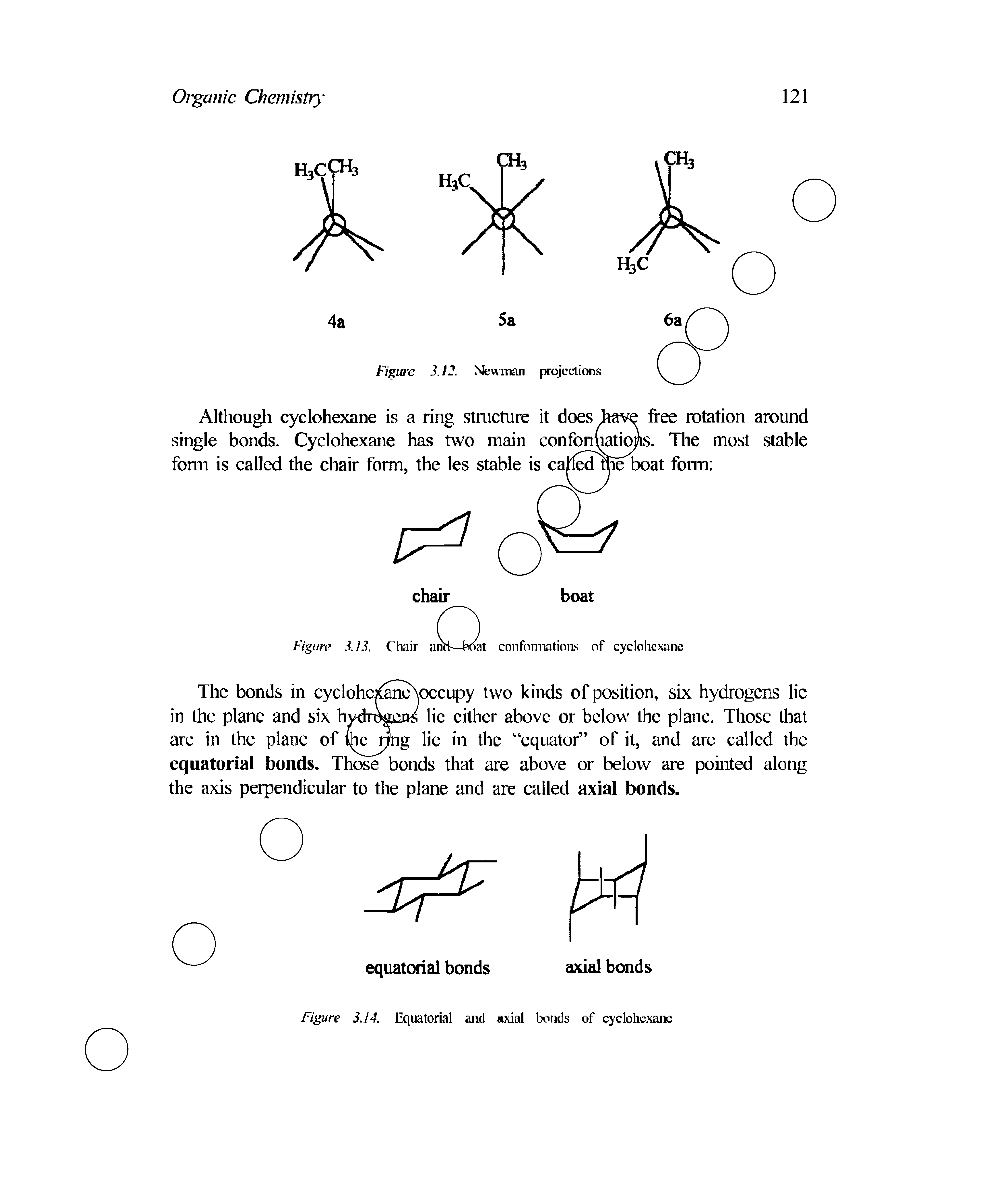 Figure 3.13, Chair arid —boat conformations of cyclohexane...