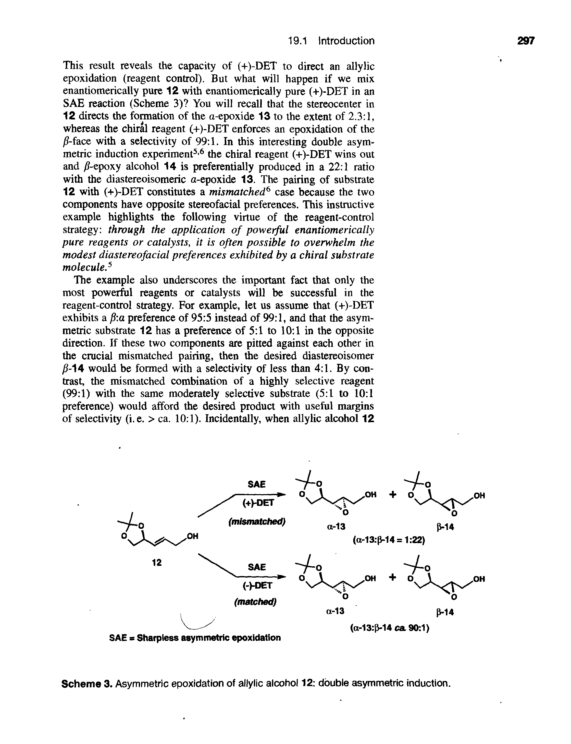 Scheme 3. Asymmetric epoxidation of allylic alcohol 12 double asymmetric induction.