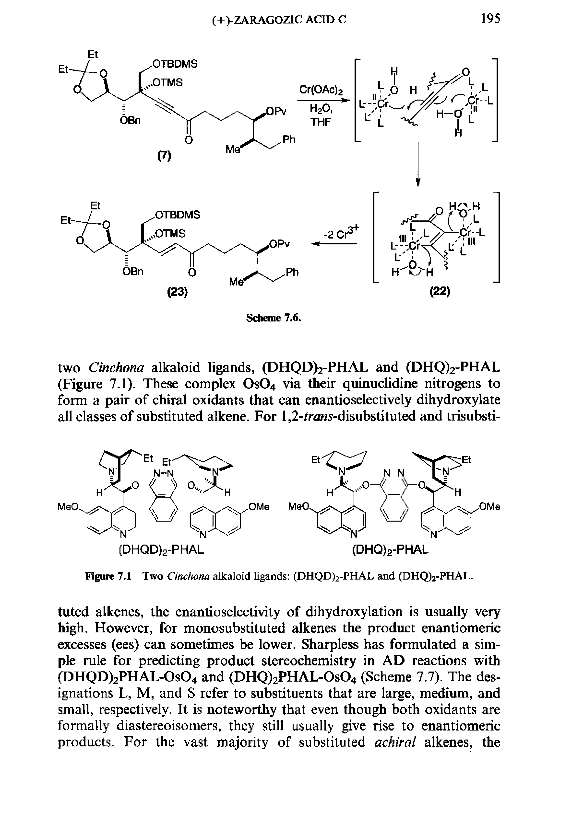 Figure 7.1 Two Cinchona alkaloid ligands (DHQD)2-PHAL and (DHQ)2-PHAL.