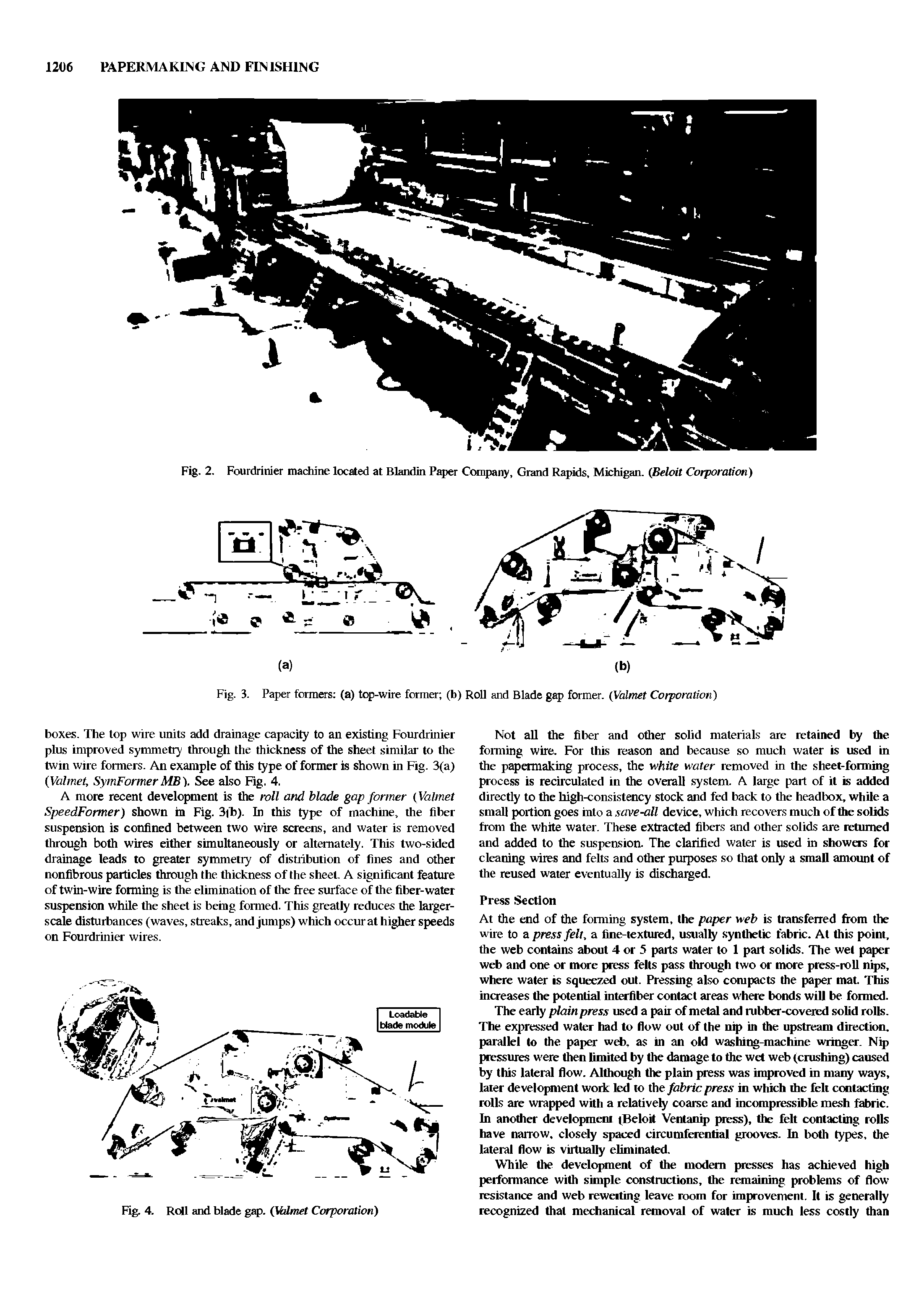 Fig. 3. Paper formers (a) top-wire former (b) Roll and Blade gap former. (Valmet Corporation)...
