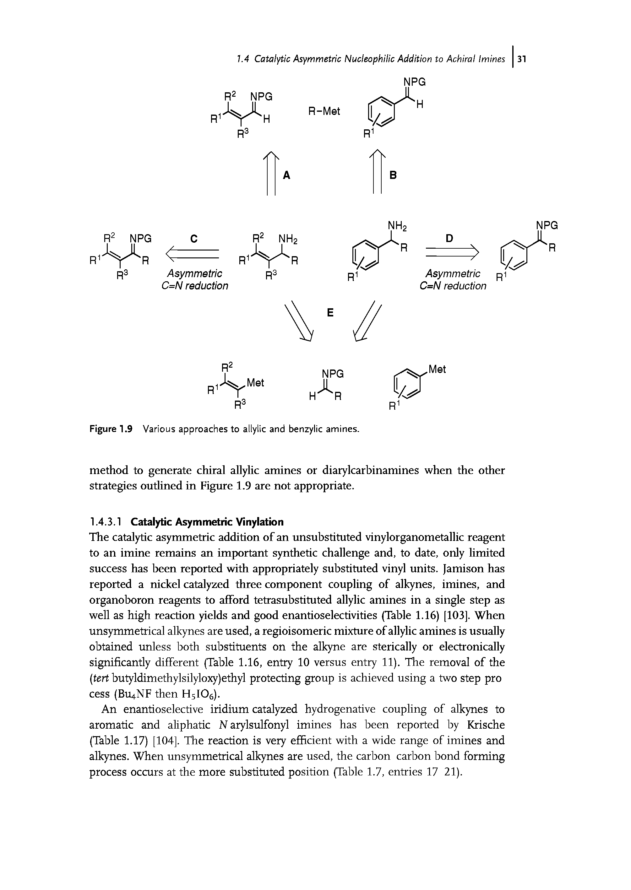 Figure 1.9 Various approaches to allylic and benzylic amines.