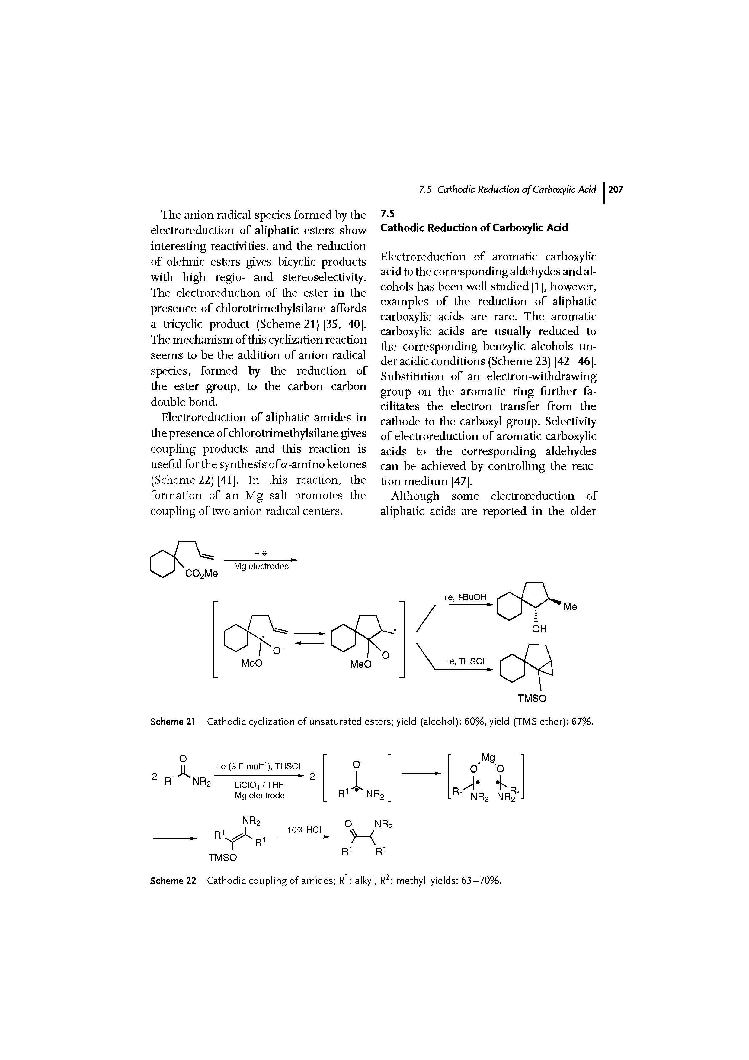 Scheme 22 Cathodic coupling of amides Rh alkyl, R methyl, yields 63-70%.