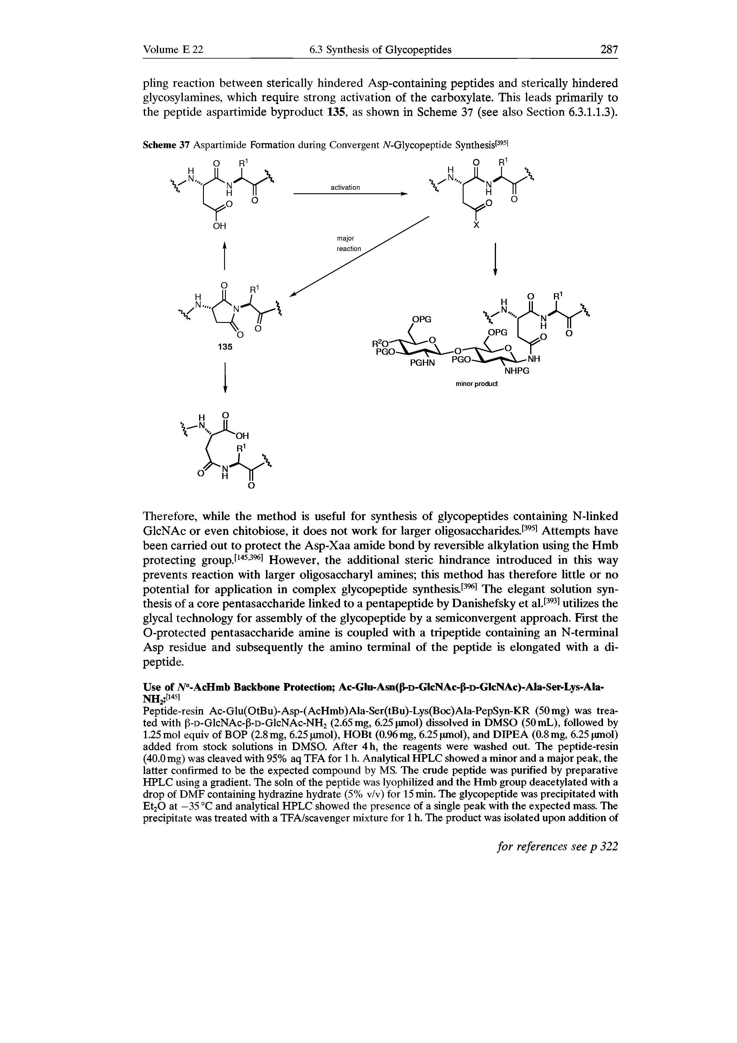Scheme 37 Aspartimide Formation during Convergent /V-Glycopeptide Synthesis 3951...