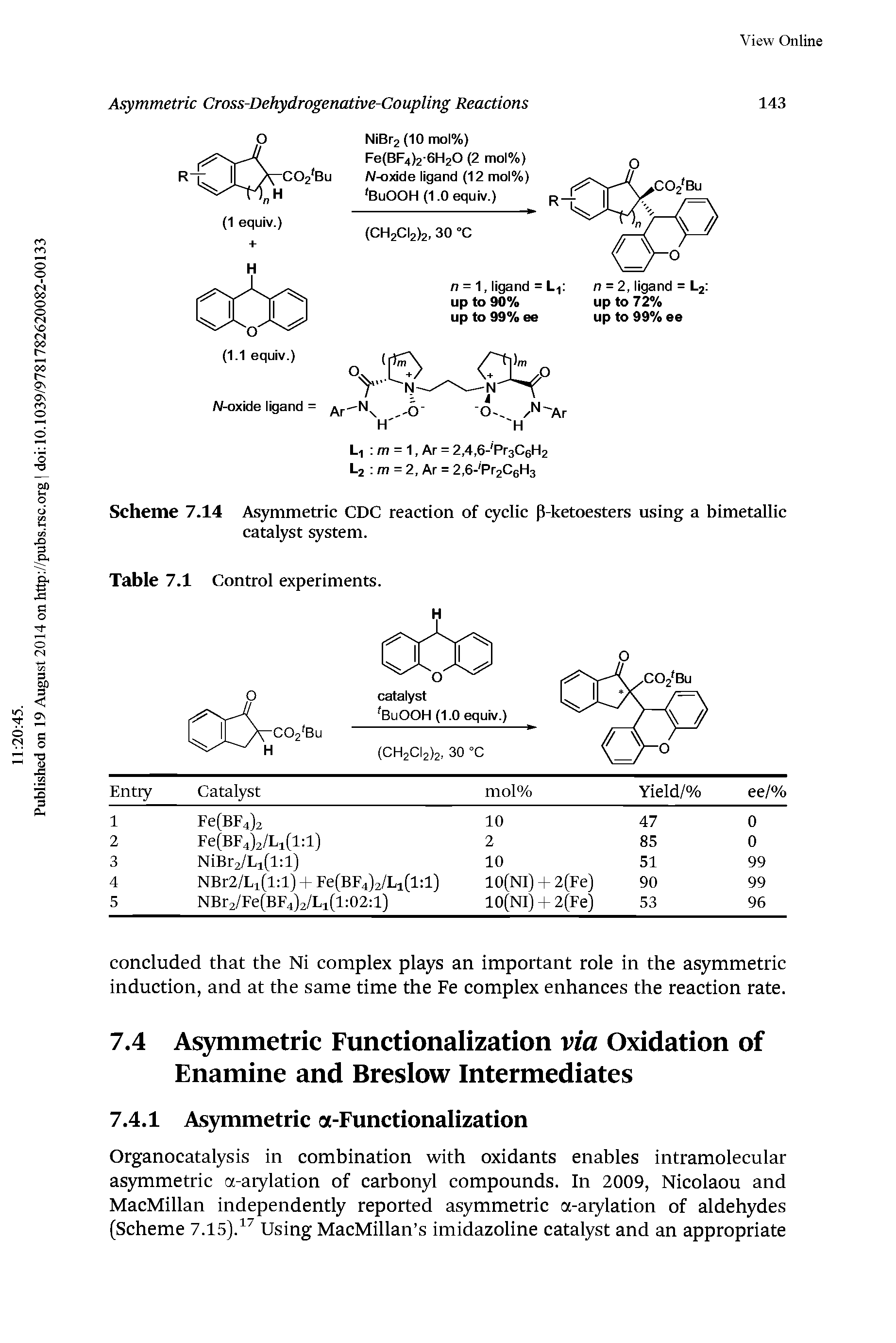 Scheme 7.14 Asymmetric CDC reaction of cyclic p-ketoesters using a bimetallic catalyst system.