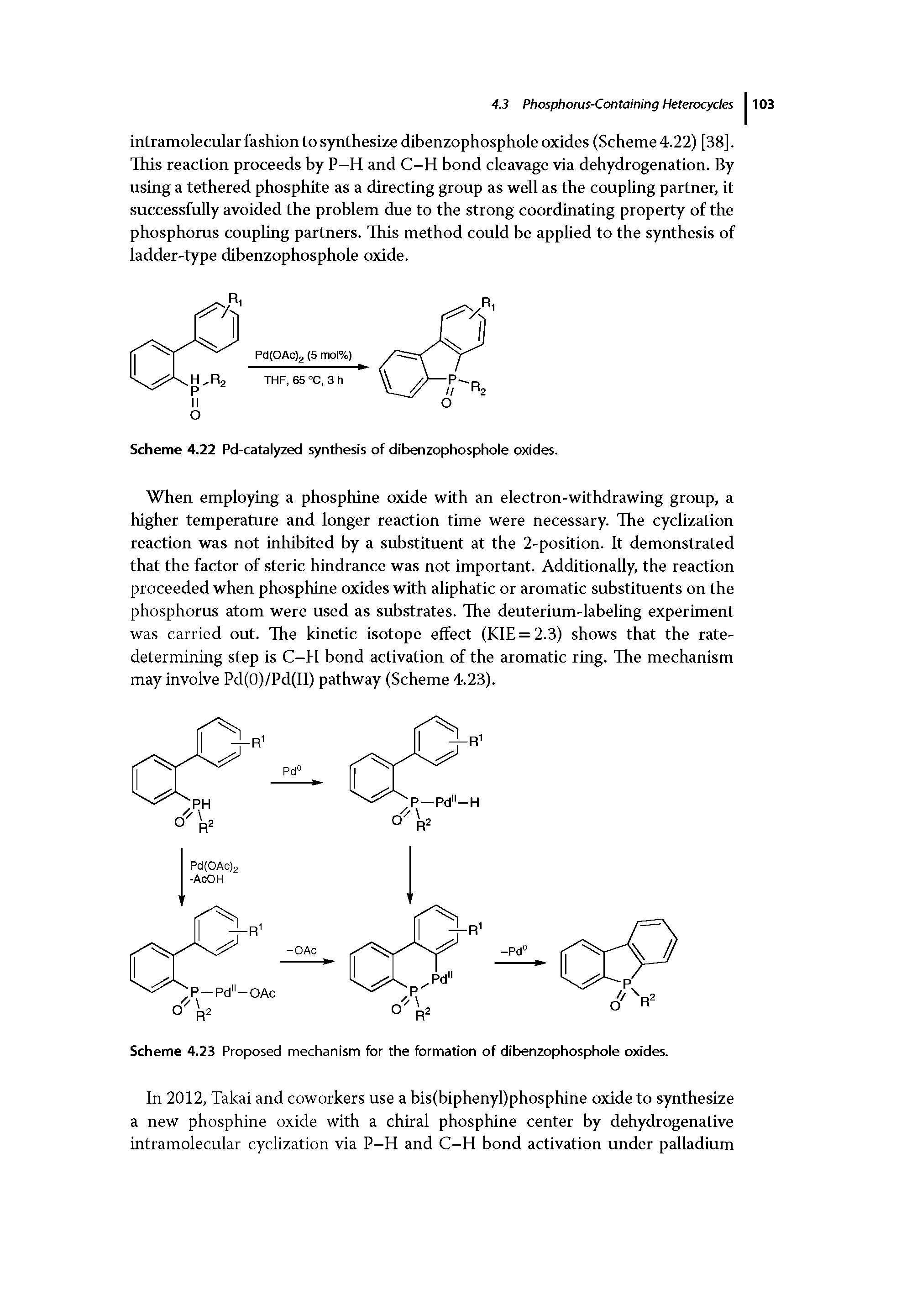 Scheme 4.23 Proposed mechanism for the formation of dibenzophosphole oxides.