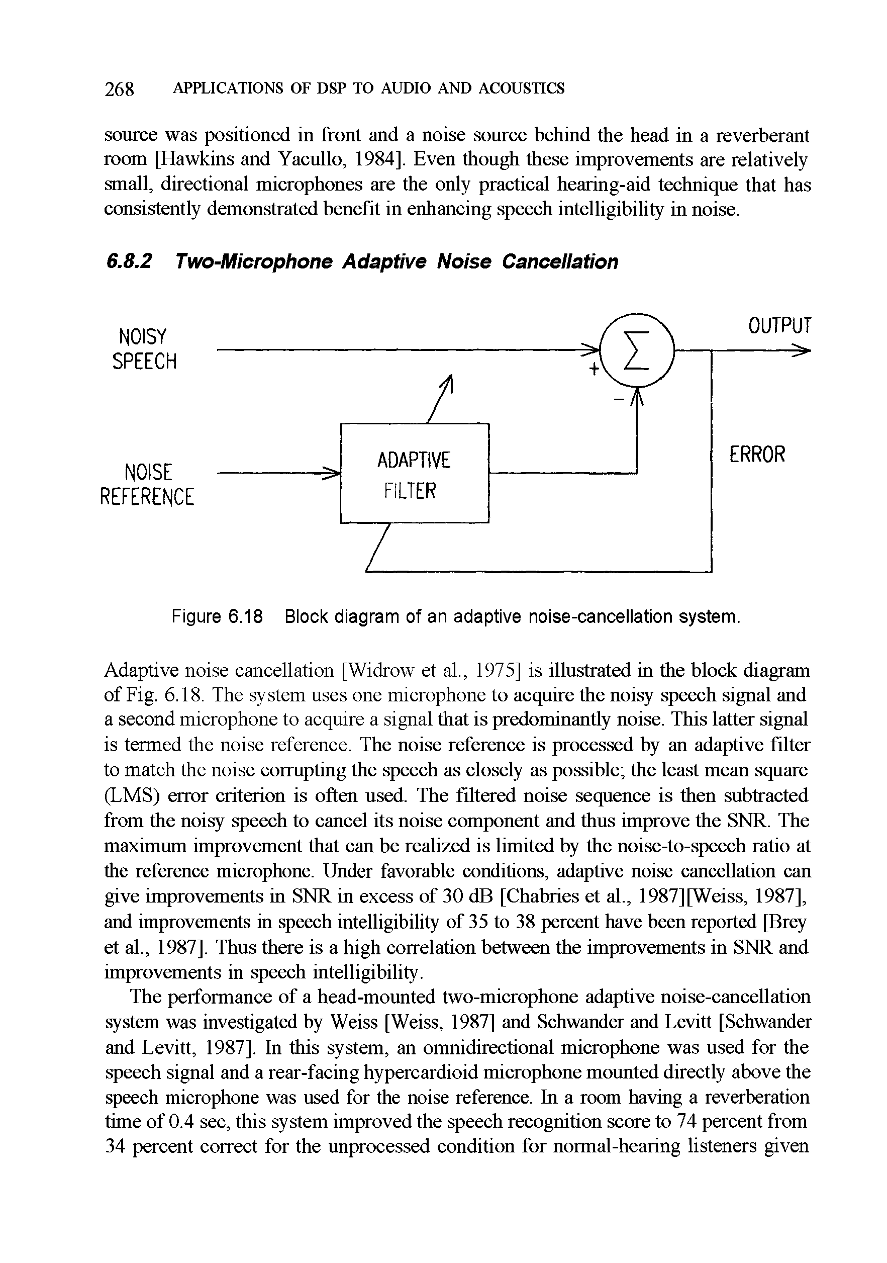 Figure 6.18 Block diagram of an adaptive noise-cancellation system.