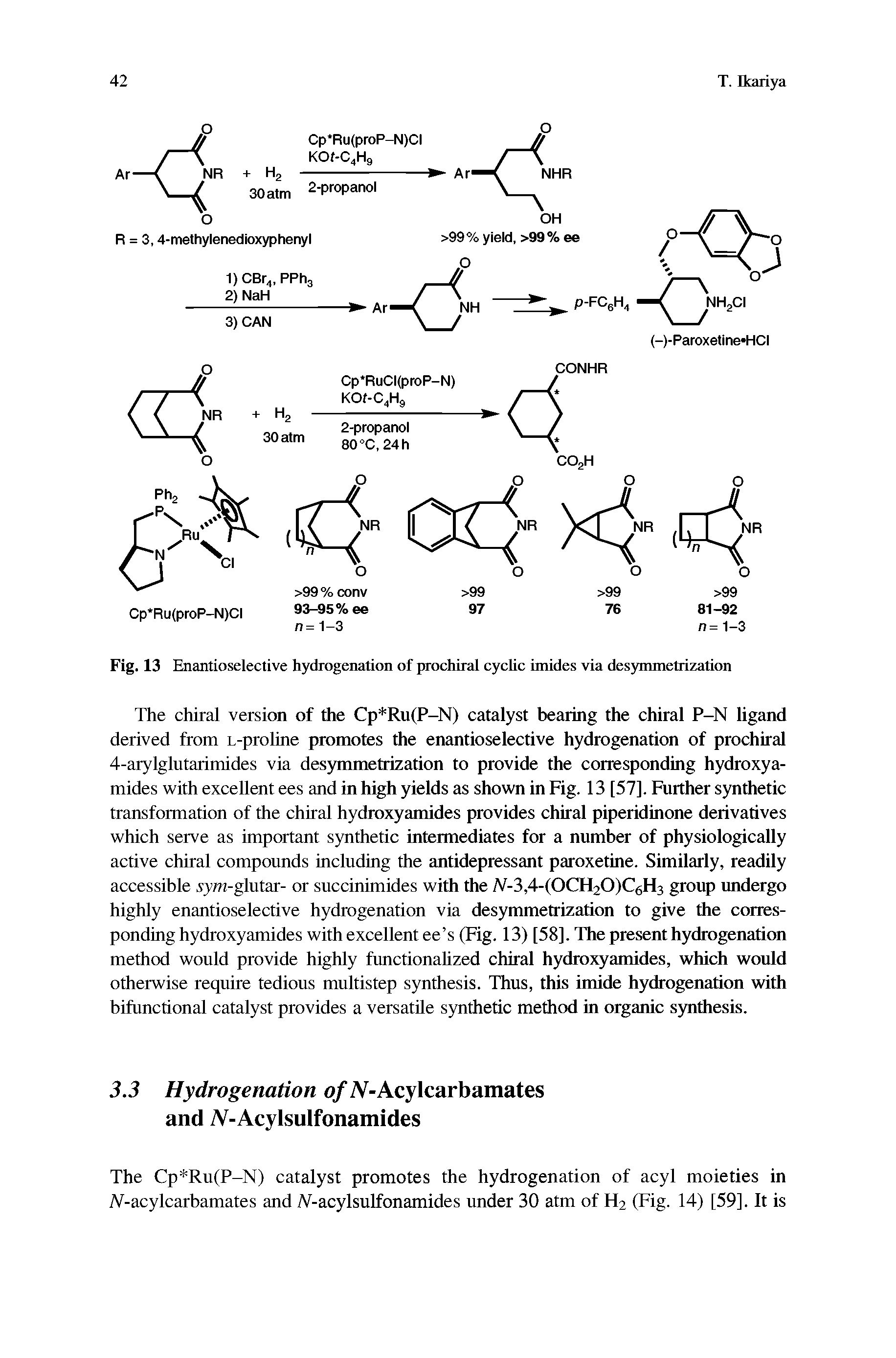Fig. 13 Enantioselective hydrogenation of prochiral cyclic imides via desynunetiization...