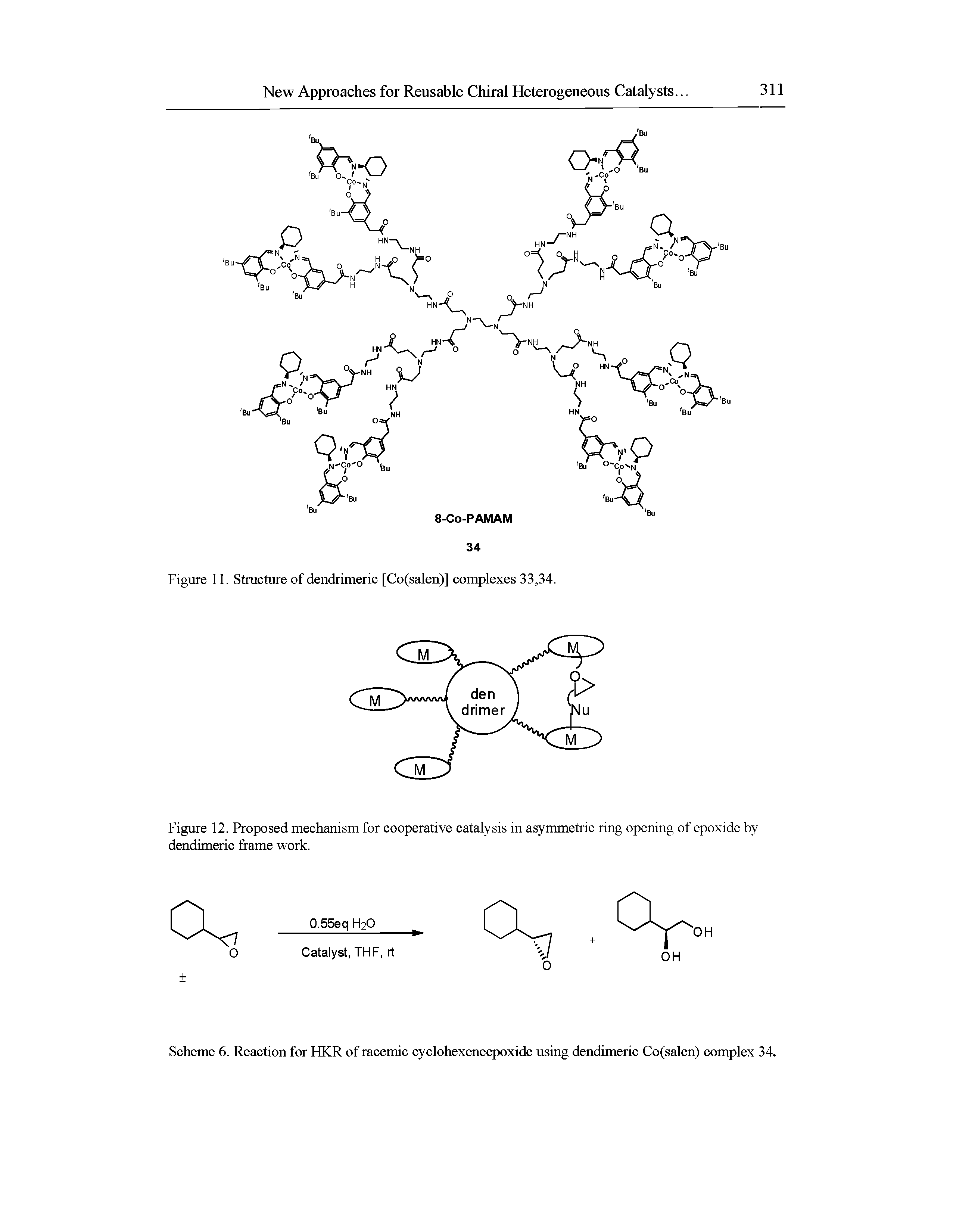 Scheme 6. Reaction for HKR of racemic cyclohexeneepoxide using dendimeric Co(salen) complex 34.