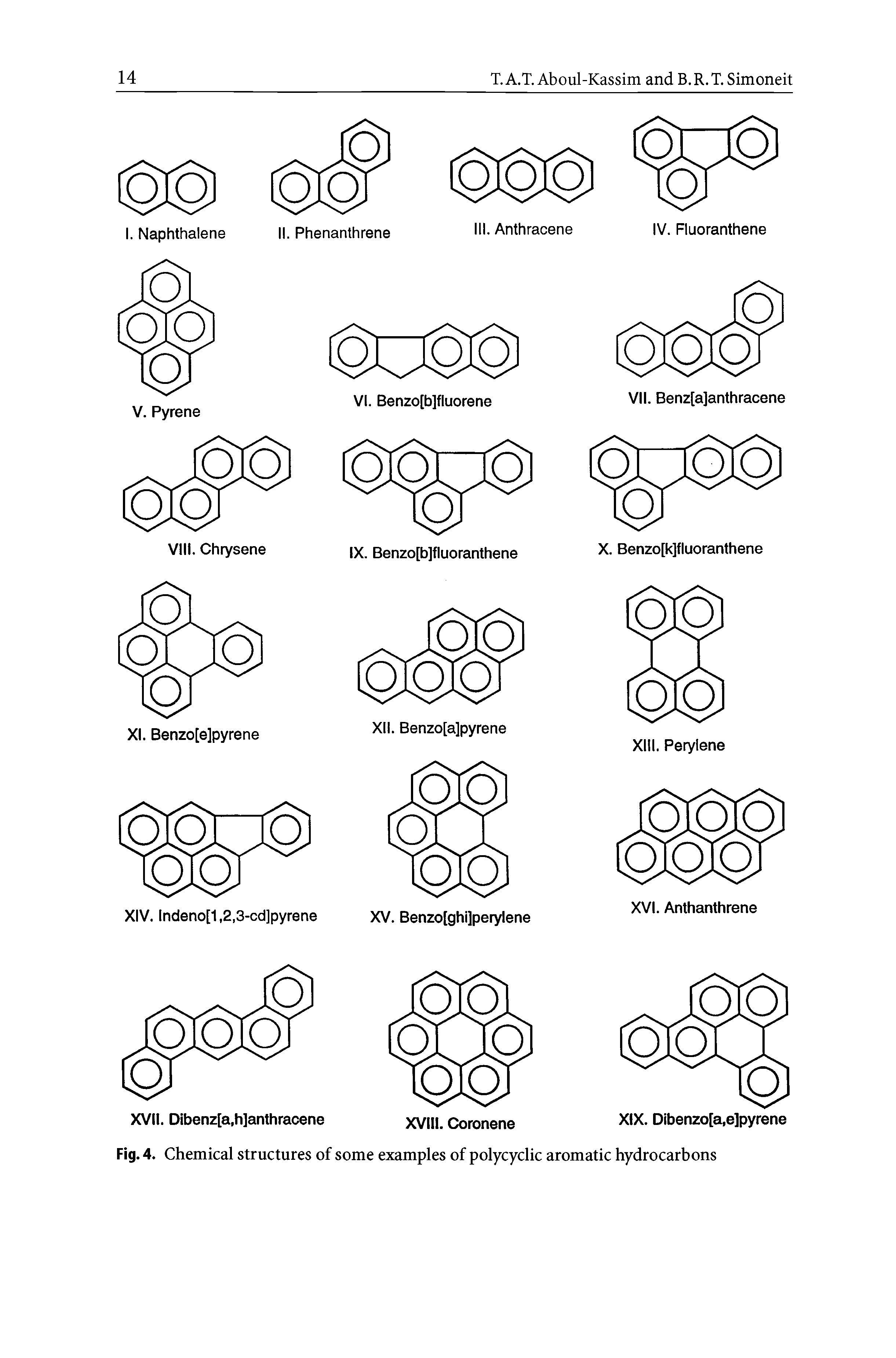 Fig. 4. Chemical structures of some examples of polycyclic aromatic hydrocarbons...