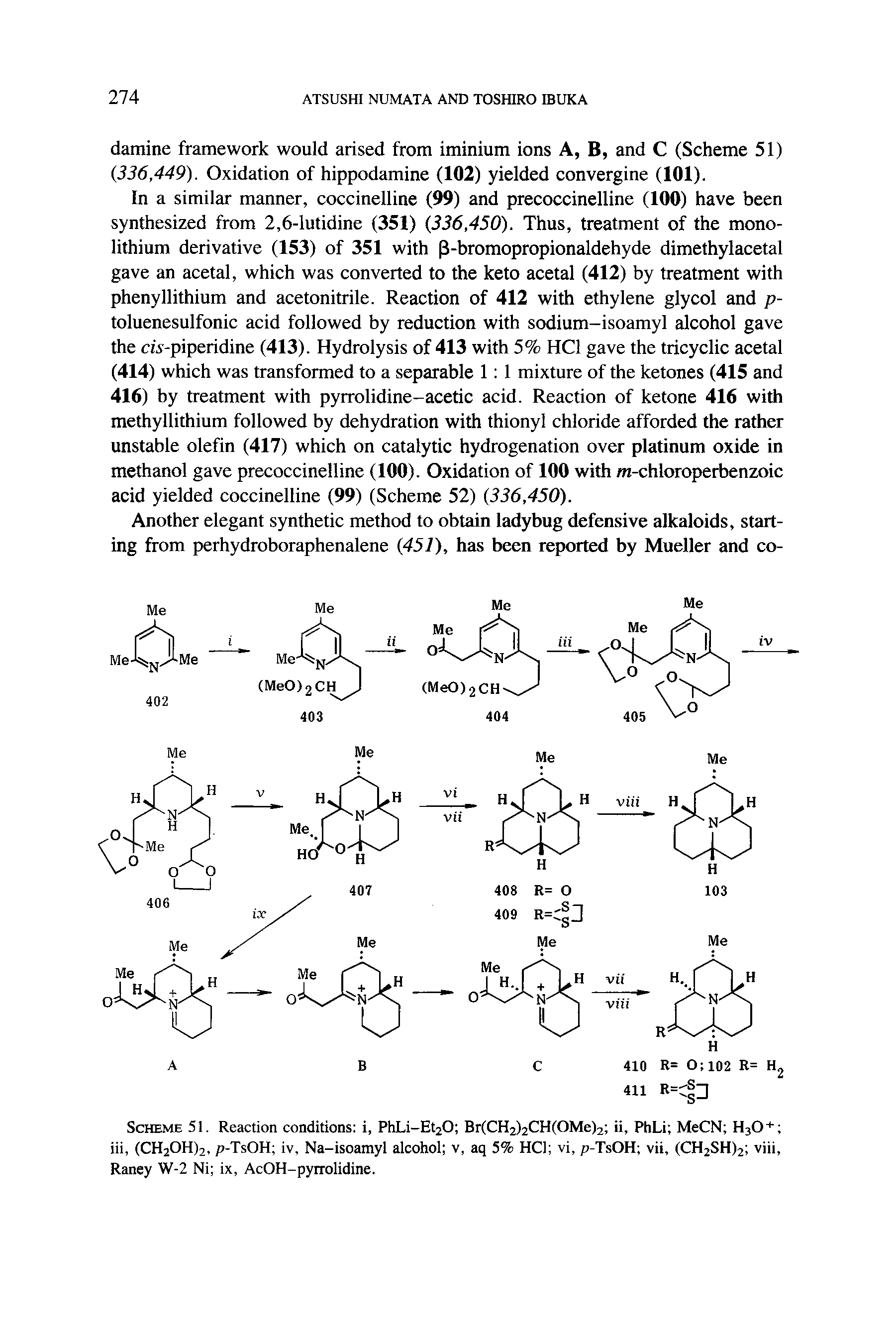 Scheme 51. Reaction conditions i, PhLi-Et20 Br(CH2)2CH(OMe)2 ii, PhLi MeCN H3O + iii, (CH20H)2, p-TsOH iv, Na-isoamyl alcohol v, aq 5% HCl vi, p-TsOH vii, (CH2SH)2 viii, Raney W-2 Ni ix, AcOH-pyrrolidine.