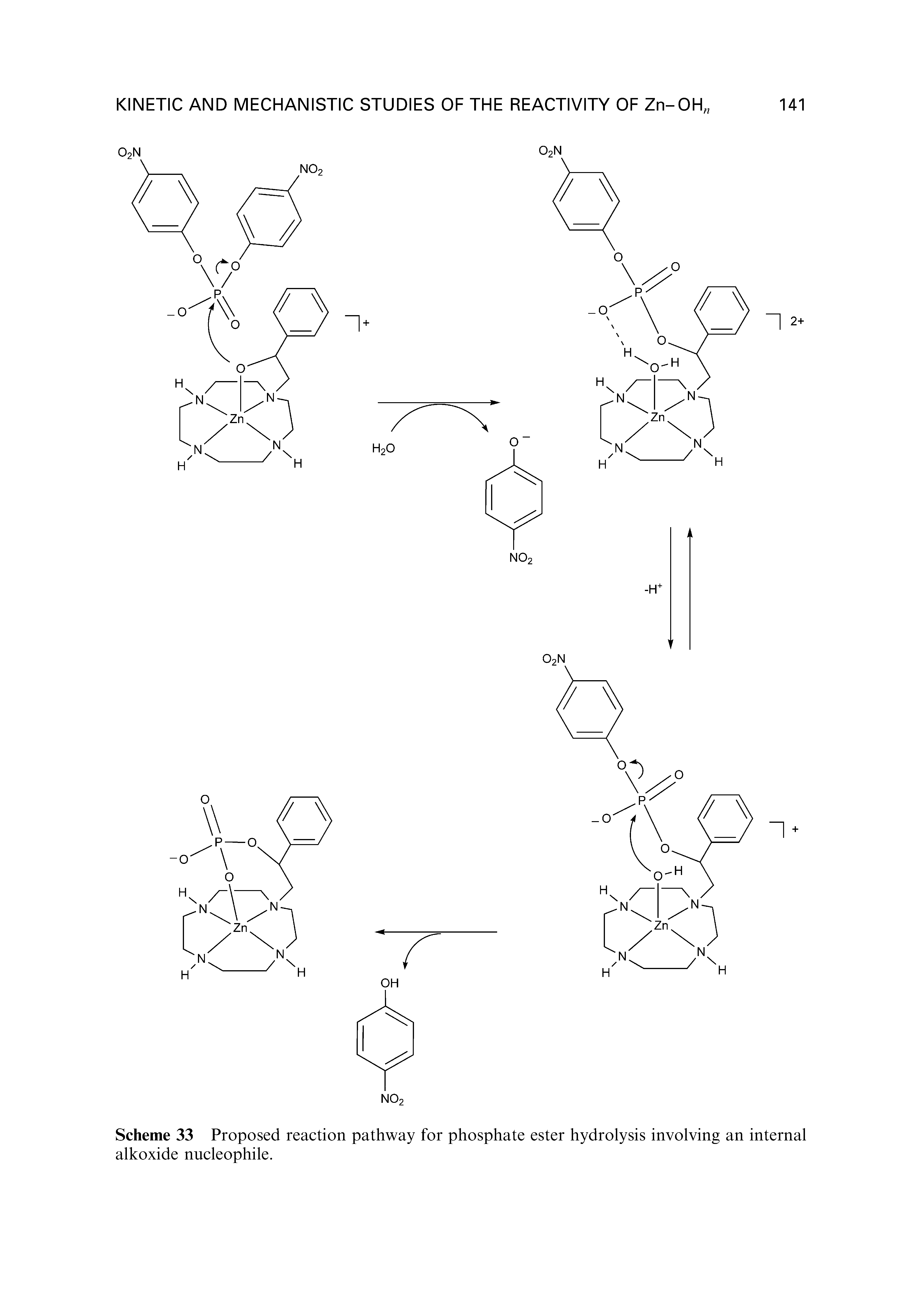 Scheme 33 Proposed reaction pathway for phosphate ester hydrolysis involving an internal alkoxide nucleophile.