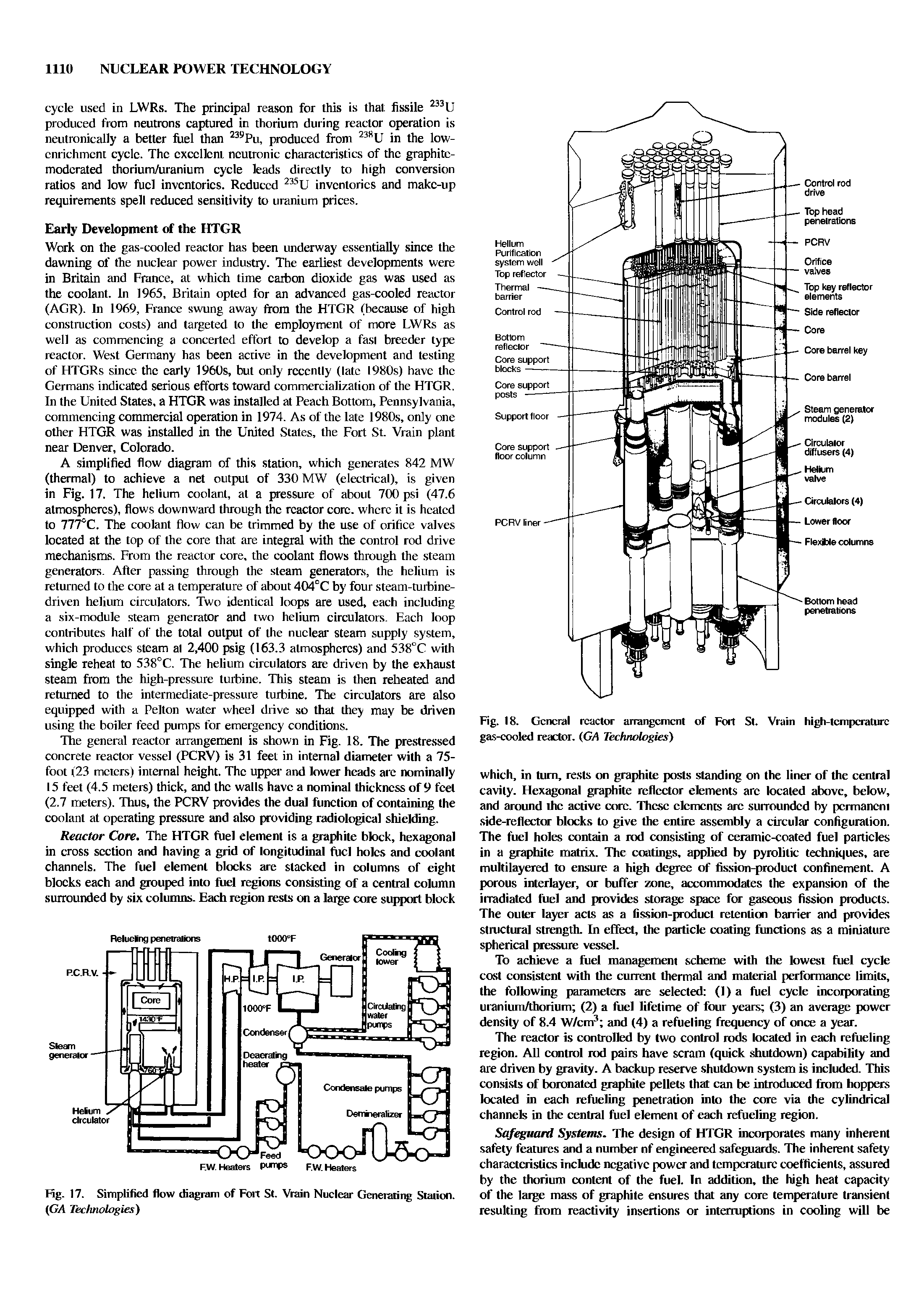 Fig. 18. General reactor arrangement of Fort St. Vrain high-temperature gas-cooled reactor. (GA Technologies)...