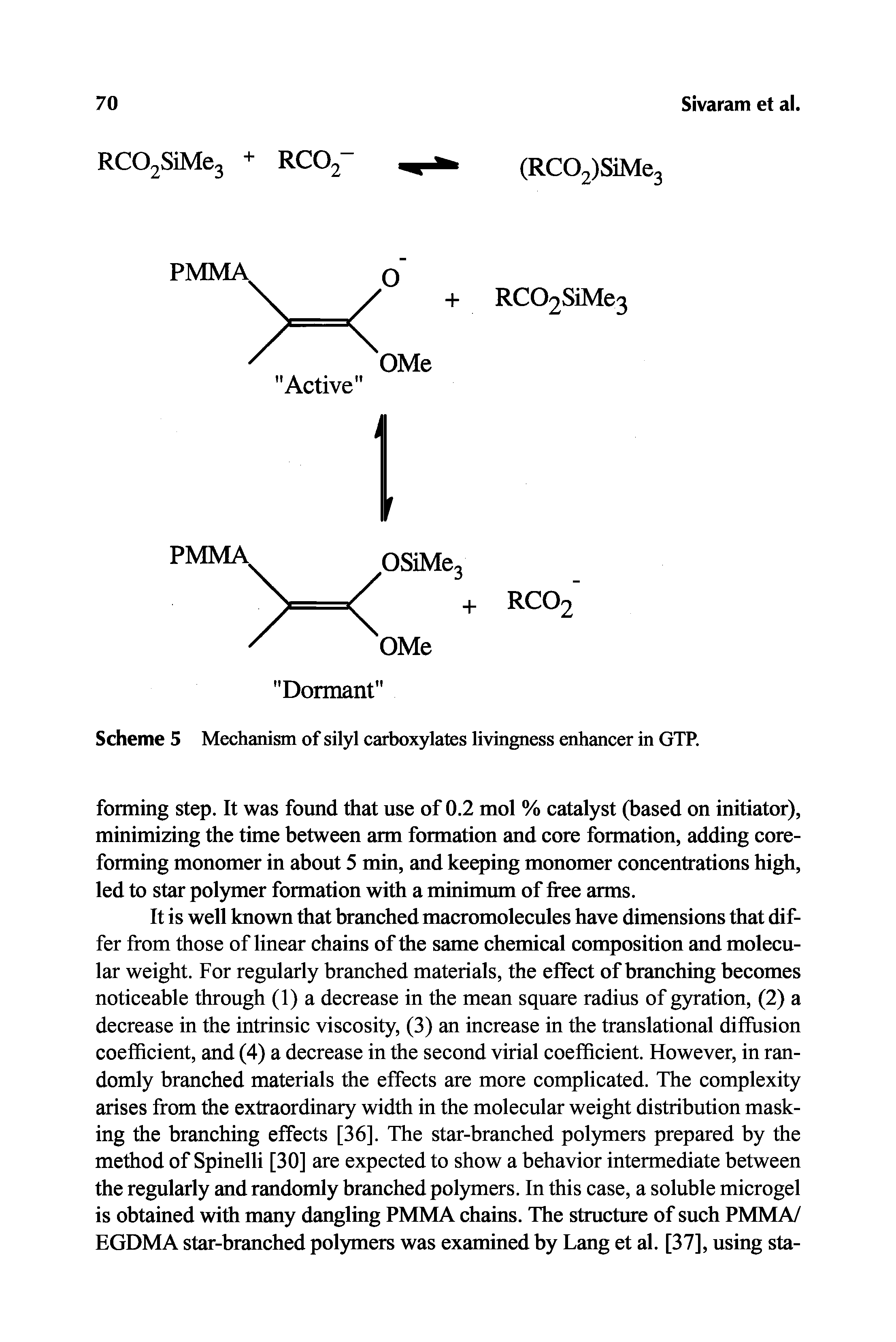 Scheme 5 Mechanism of silyl carboxylates livingness enhancer in GTP.