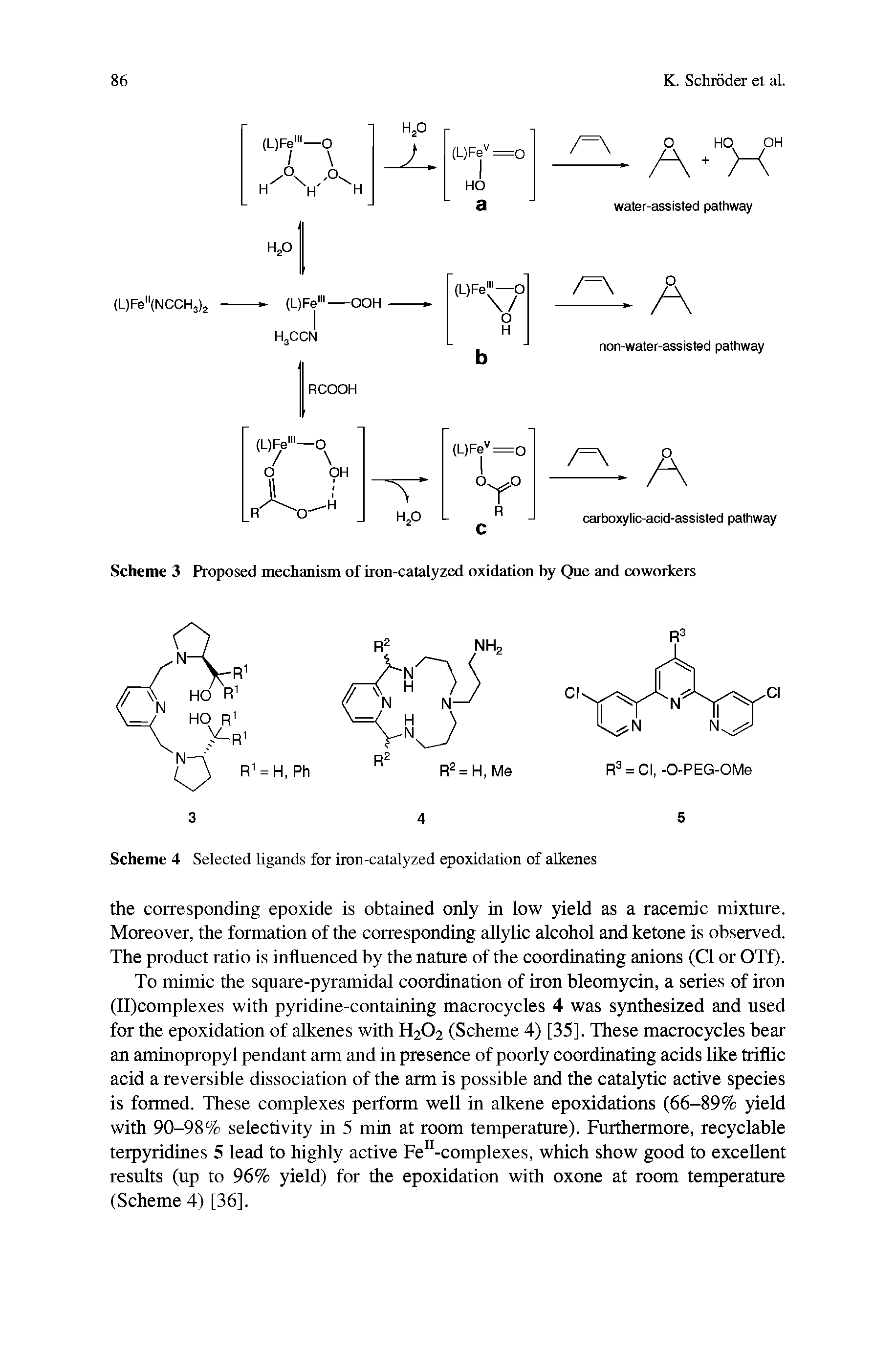 Scheme 3 Proposed mechanism of iron-catalyzed oxidation by Que and coworkers...
