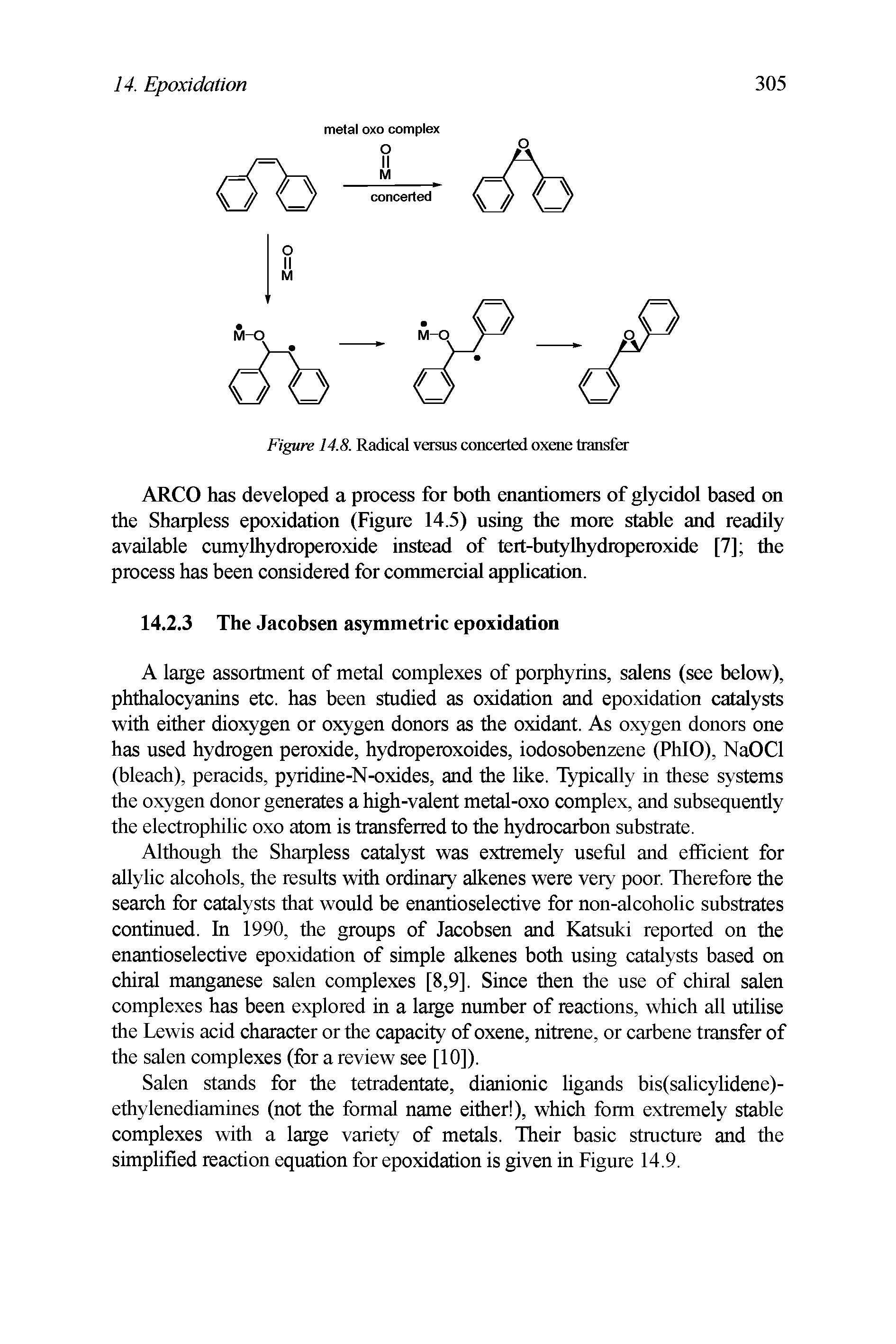Figure 14.8. Radical versus concerted oxene transfer...