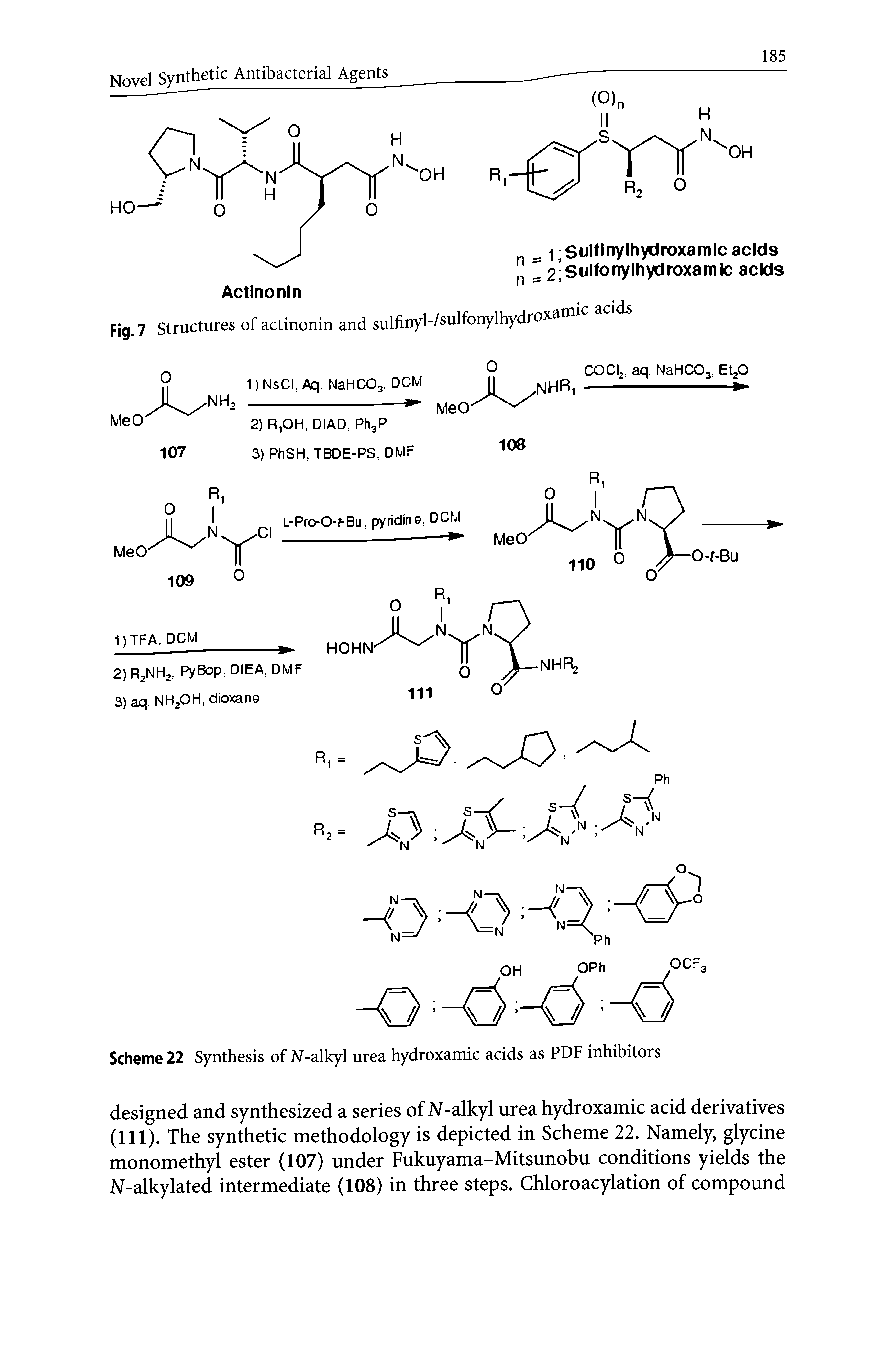 Scheme 22 Synthesis of N-alkyl urea hydroxamic acids as PDF inhibitors...