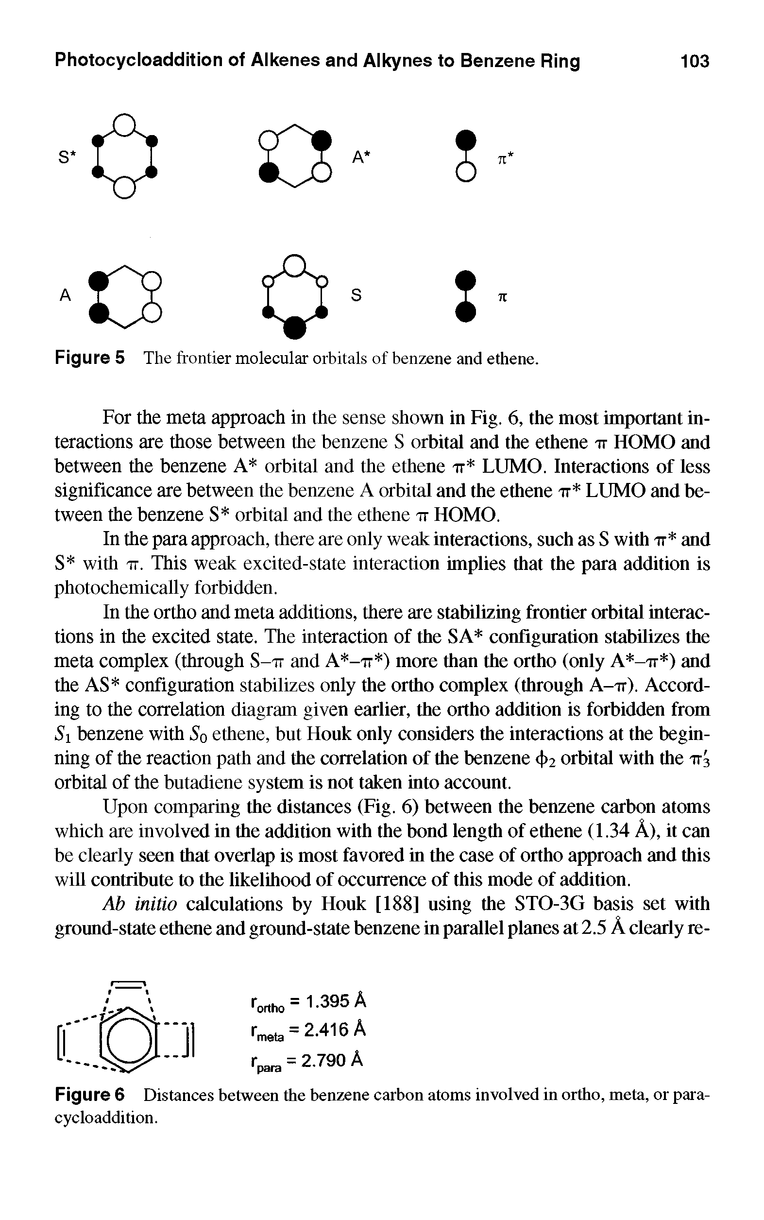 Figure 5 The frontier molecular orbitals of benzene and ethene.