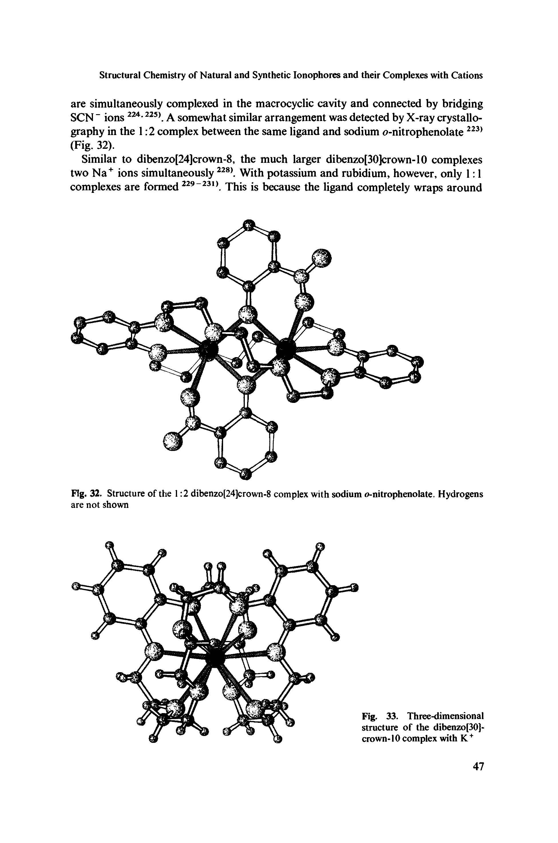 Fig. 32. Structure of the 1 2 dibenzo[24]crown-8 complex with sodium o-nitrophenolate. Hydrogens...