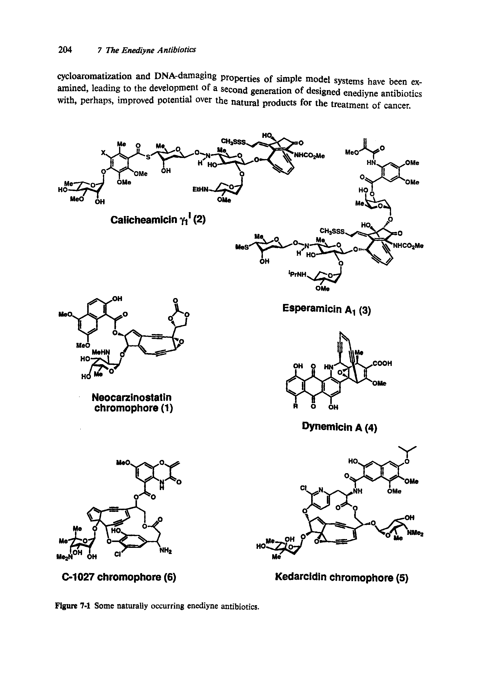 Figure 7-1 Some naturally occurring enediyne antibiotics.
