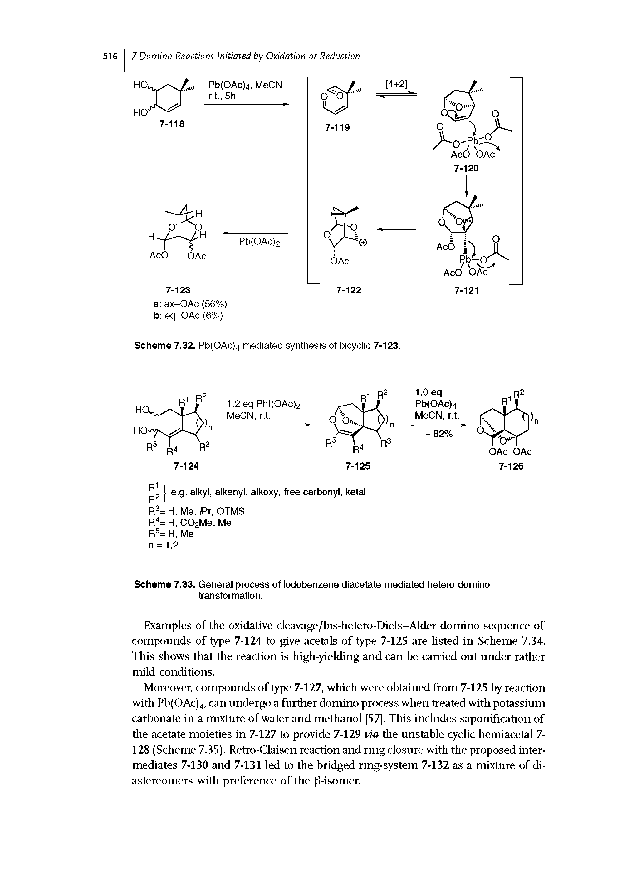 Scheme 7.33. General process of iodobenzene diacetate-mediated hetero-domino transformation.