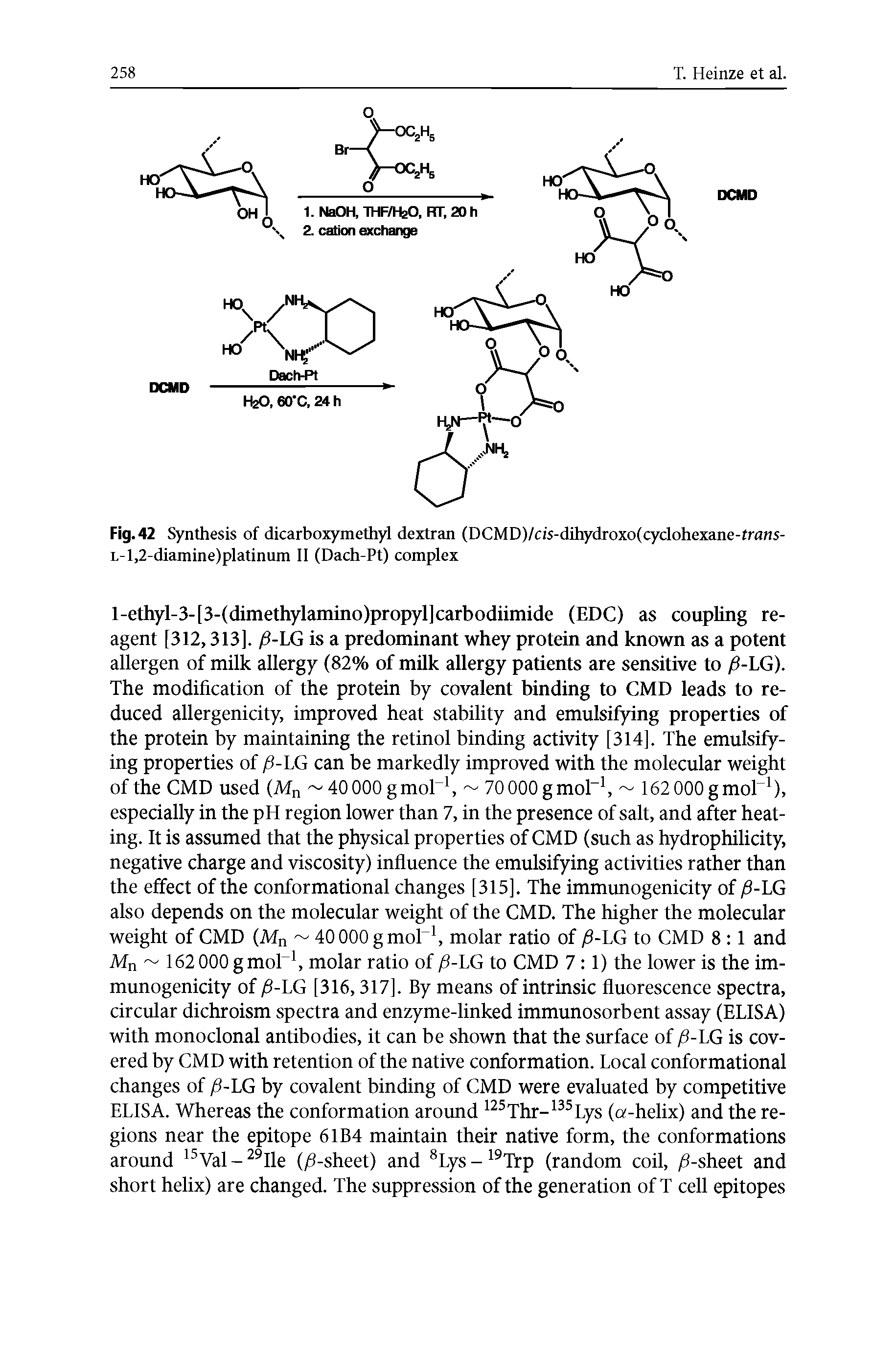 Fig. 42 Synthesis of dicarboxymethyl dextran (DCMD)/ds-dihydroxo(cyclohcxanc-frans-L-l,2-diamine)platinum II (Dach-Pt) complex...