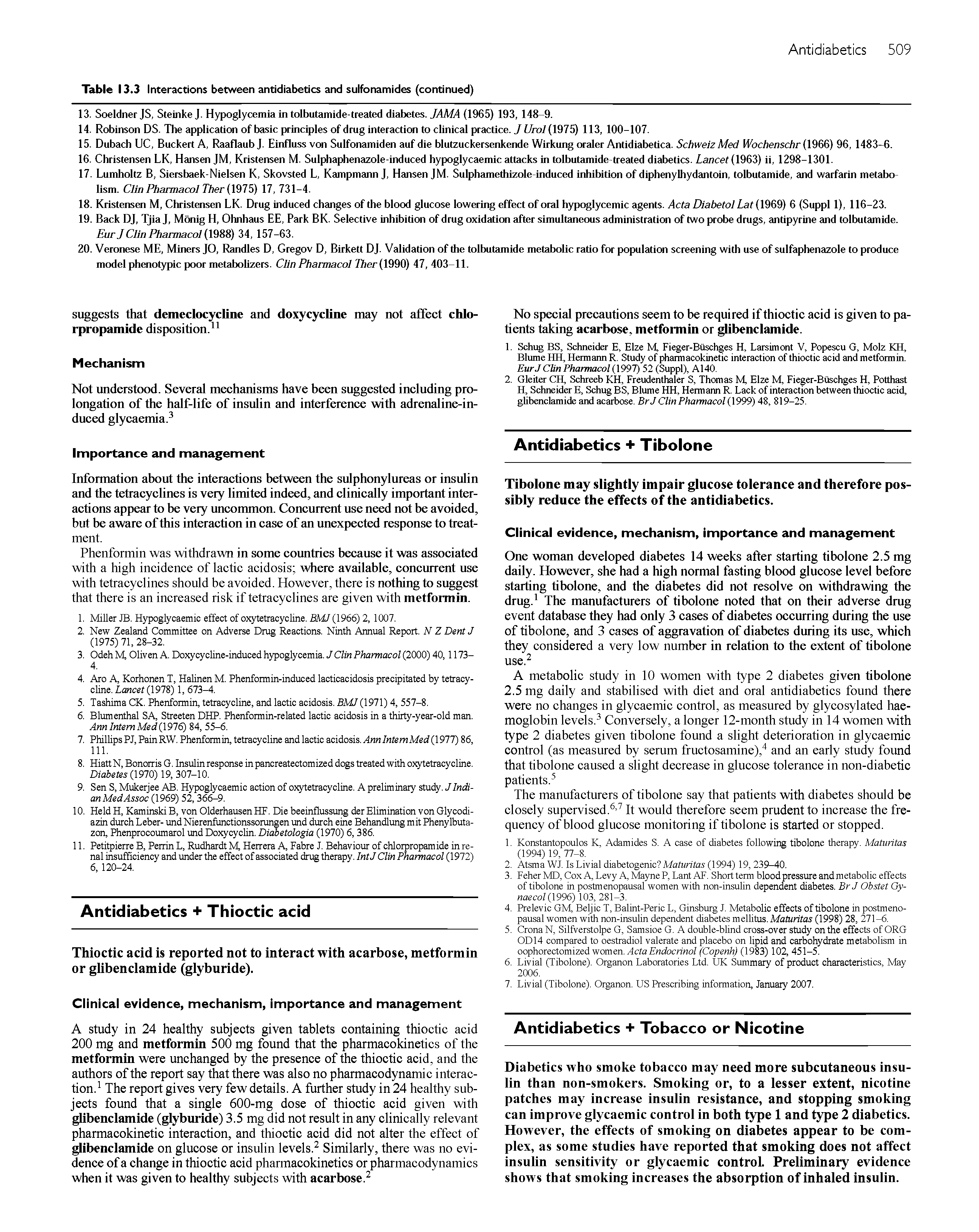 Table 13.3 Interactions between antidiabetics and sulfonamides (continued)...