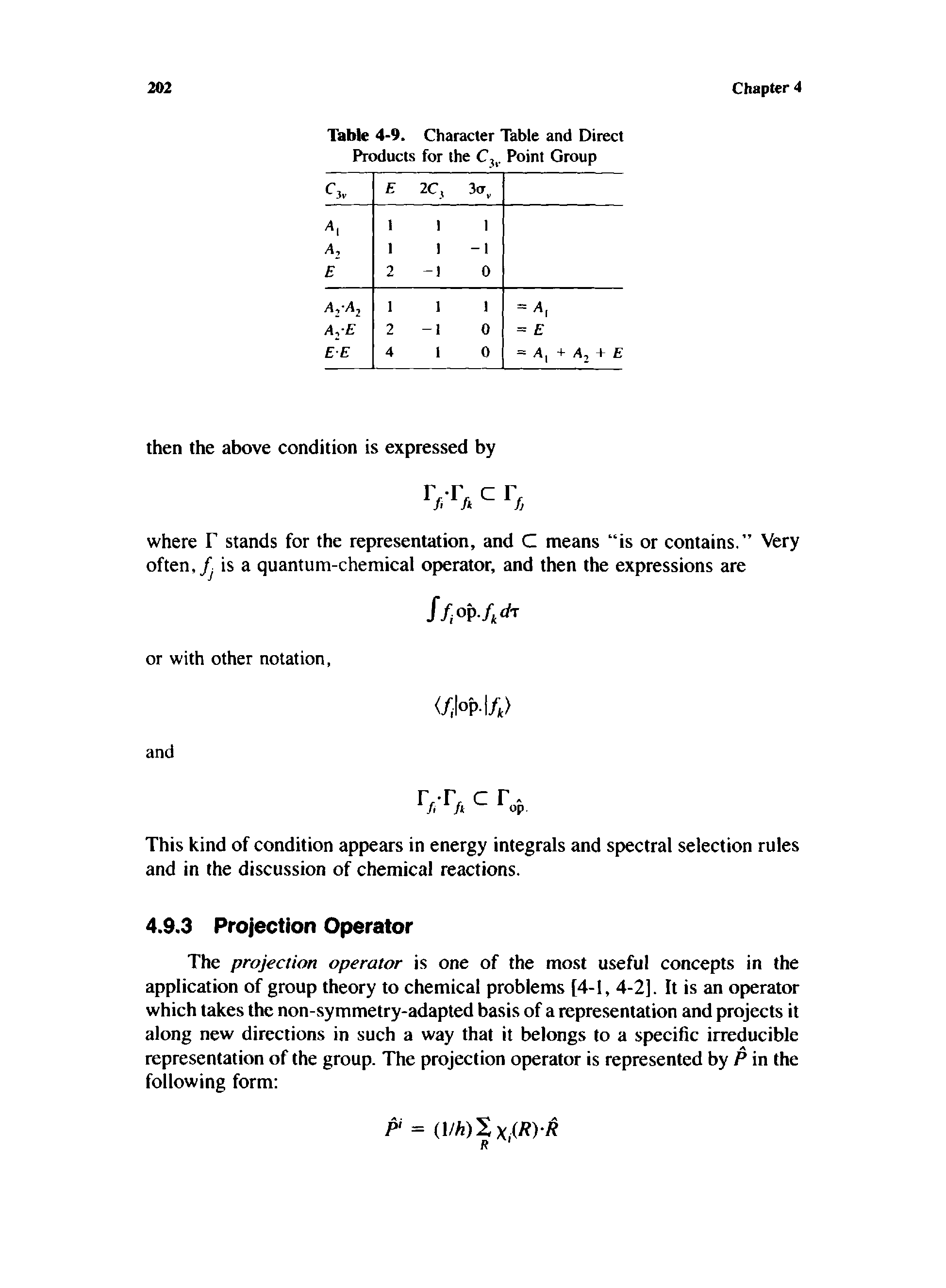 Table 4-9. Character Table and Direct Products for the C,. Point Group...