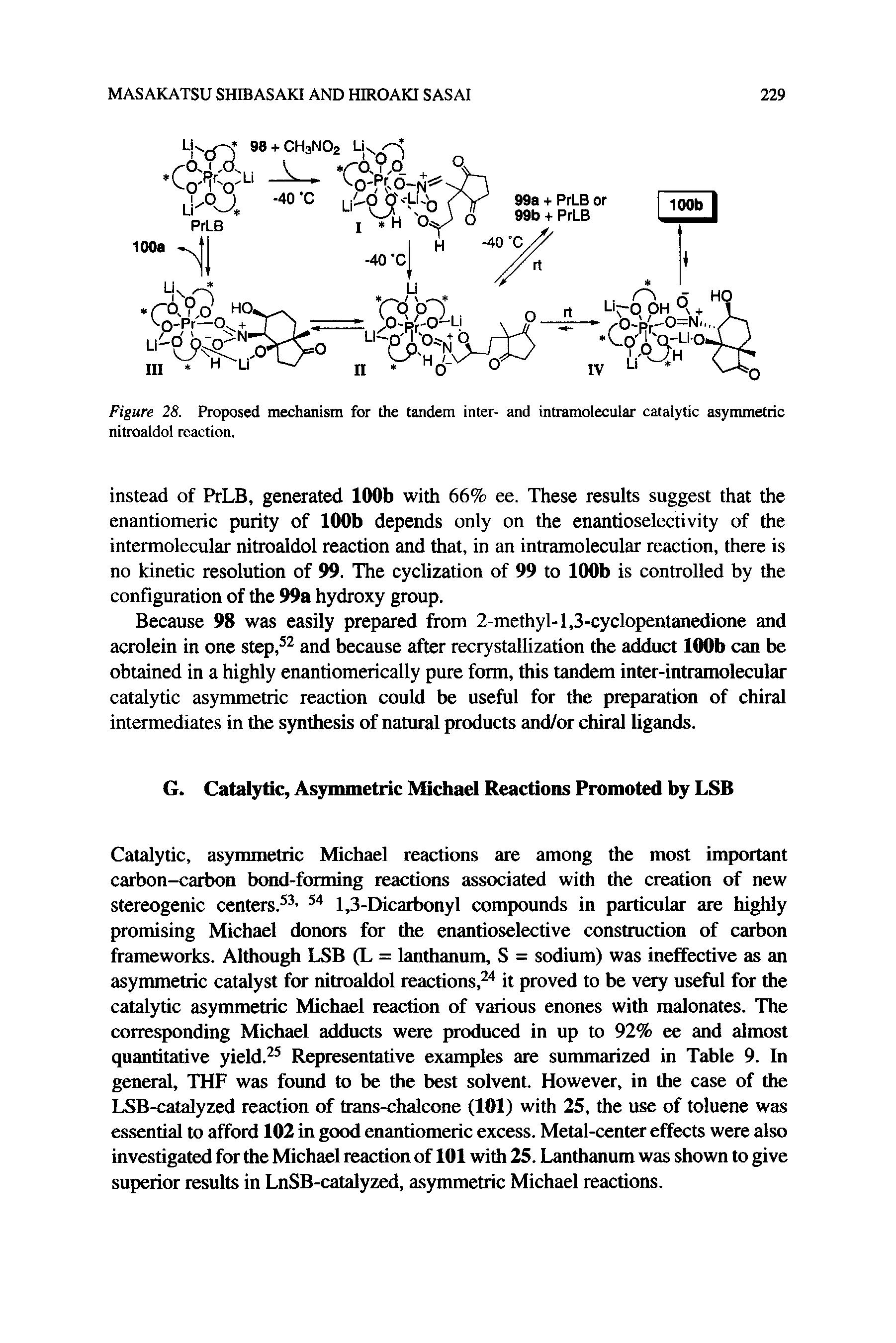 Figure 28. Proposed mechanism for the tandem inter- and intramolecular catalytic asymmetric nitroaldol reaction.