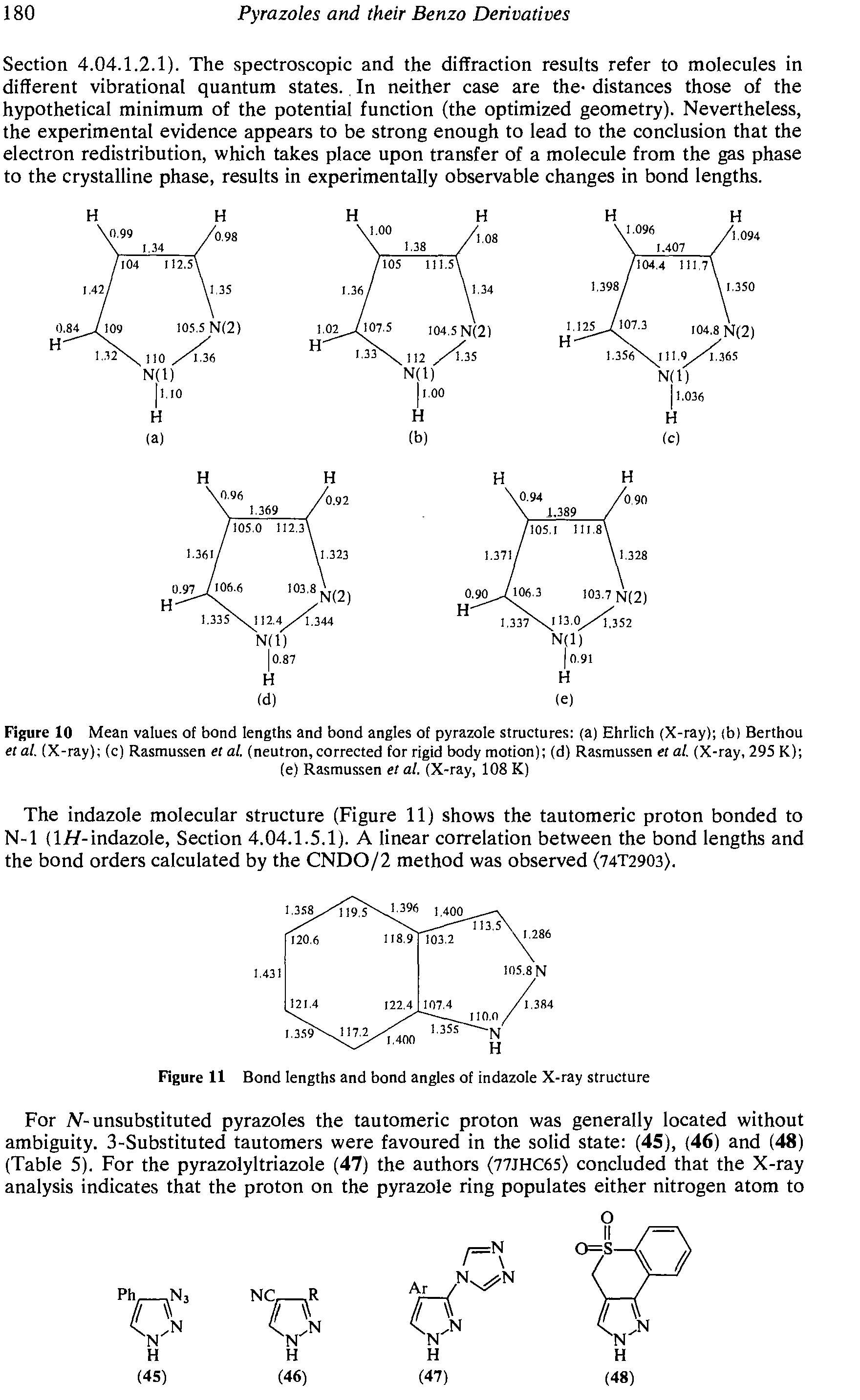 Figure 11 Bond lengths and bond angles of indazole X-ray structure...