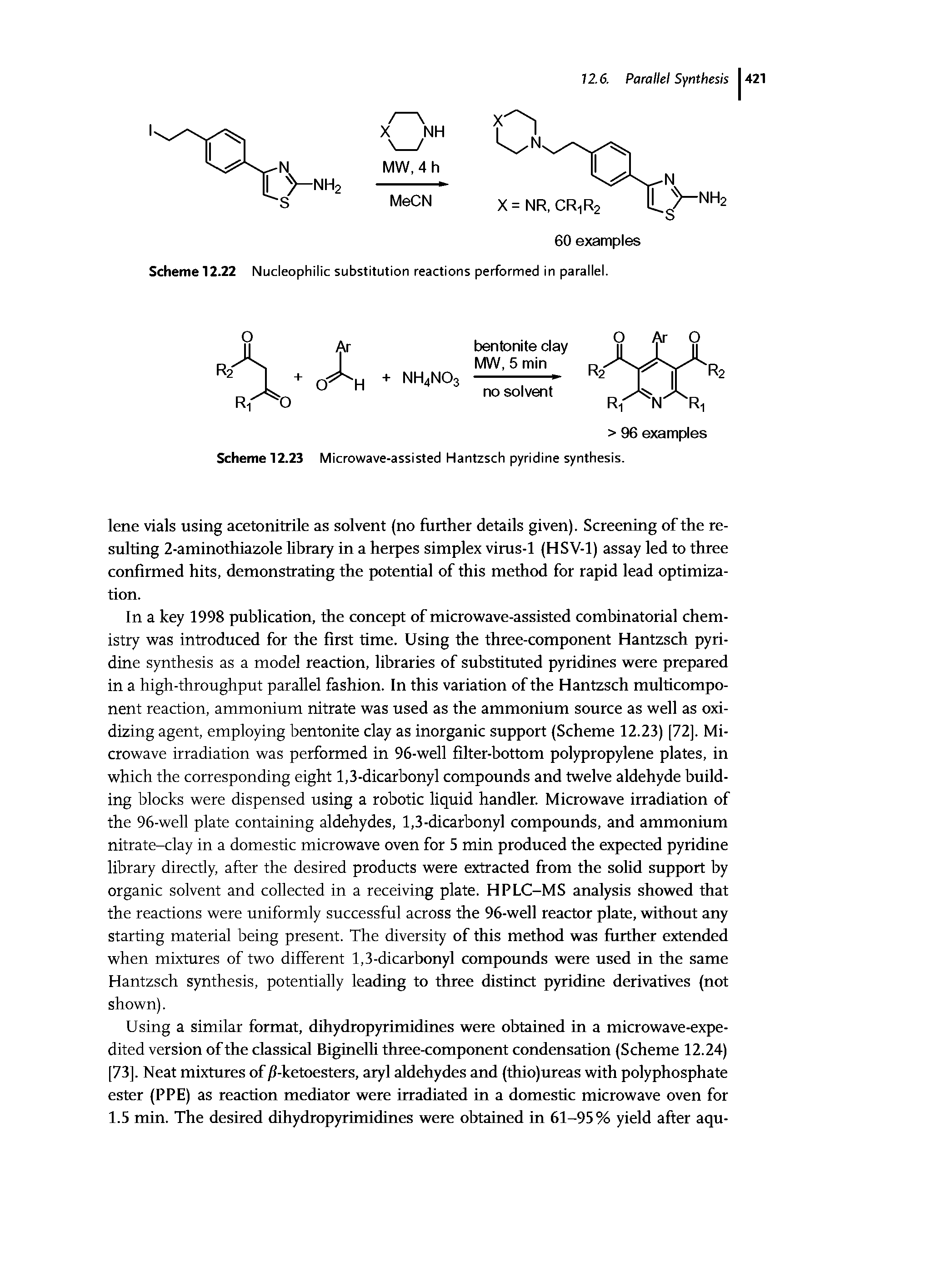 Scheme 12.23 Microwave-assisted Hantzsch pyridine synthesis.