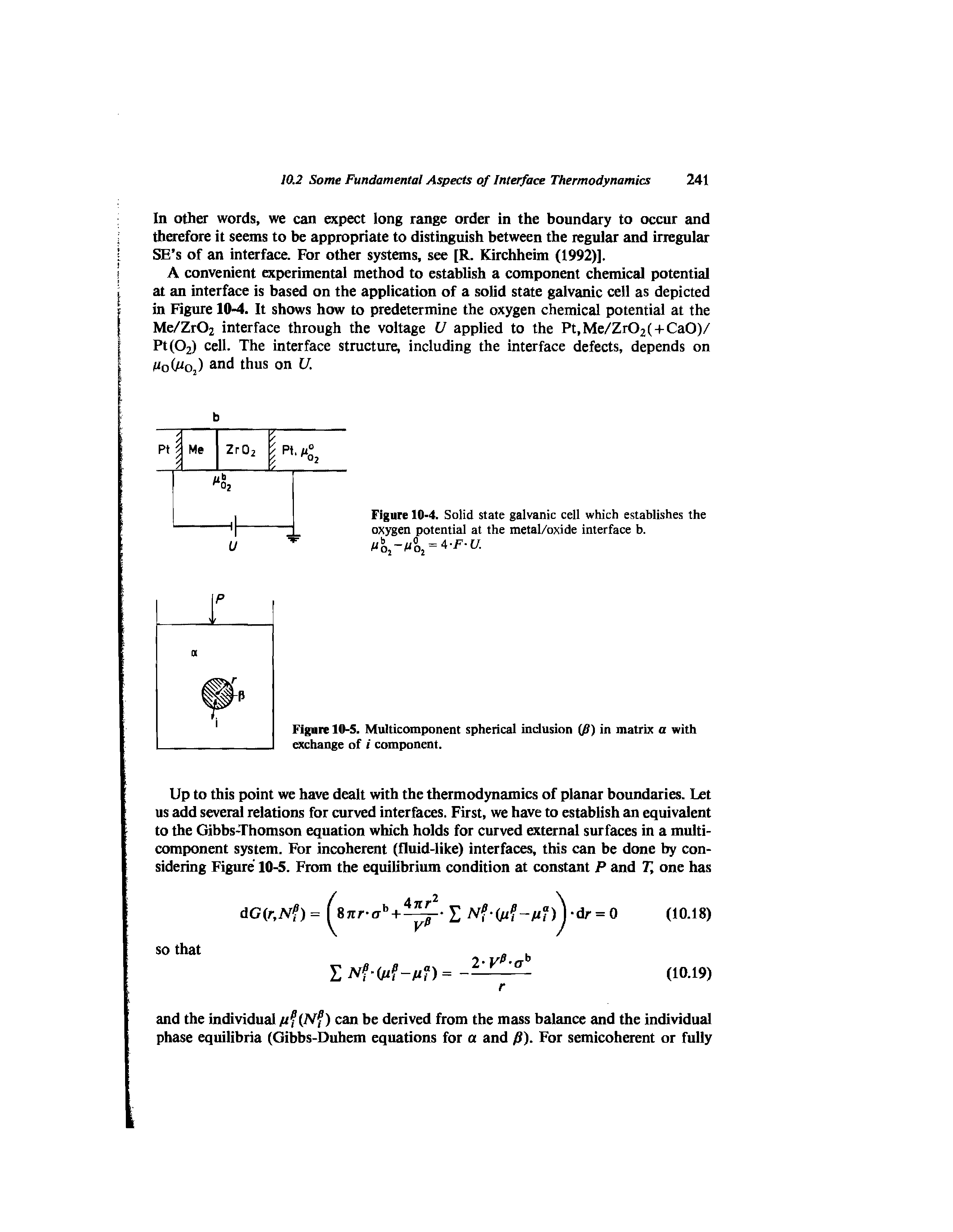 Figure 10-5. Multicomponent spherical inclusion (fi) in matrix a with exchange of i component.