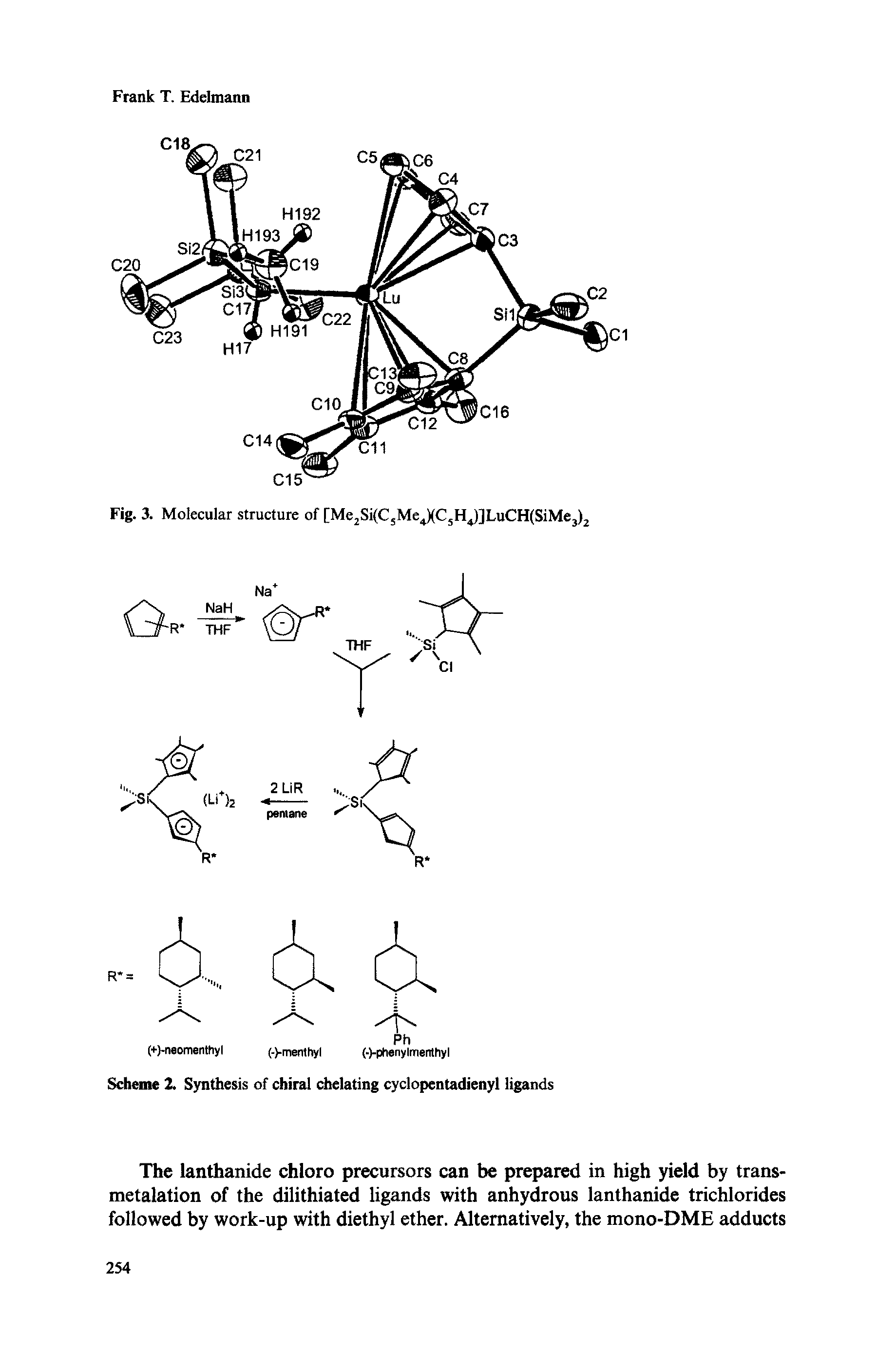 Scheme 2. Synthesis of chiral chelating cyclopentadienyl ligands...
