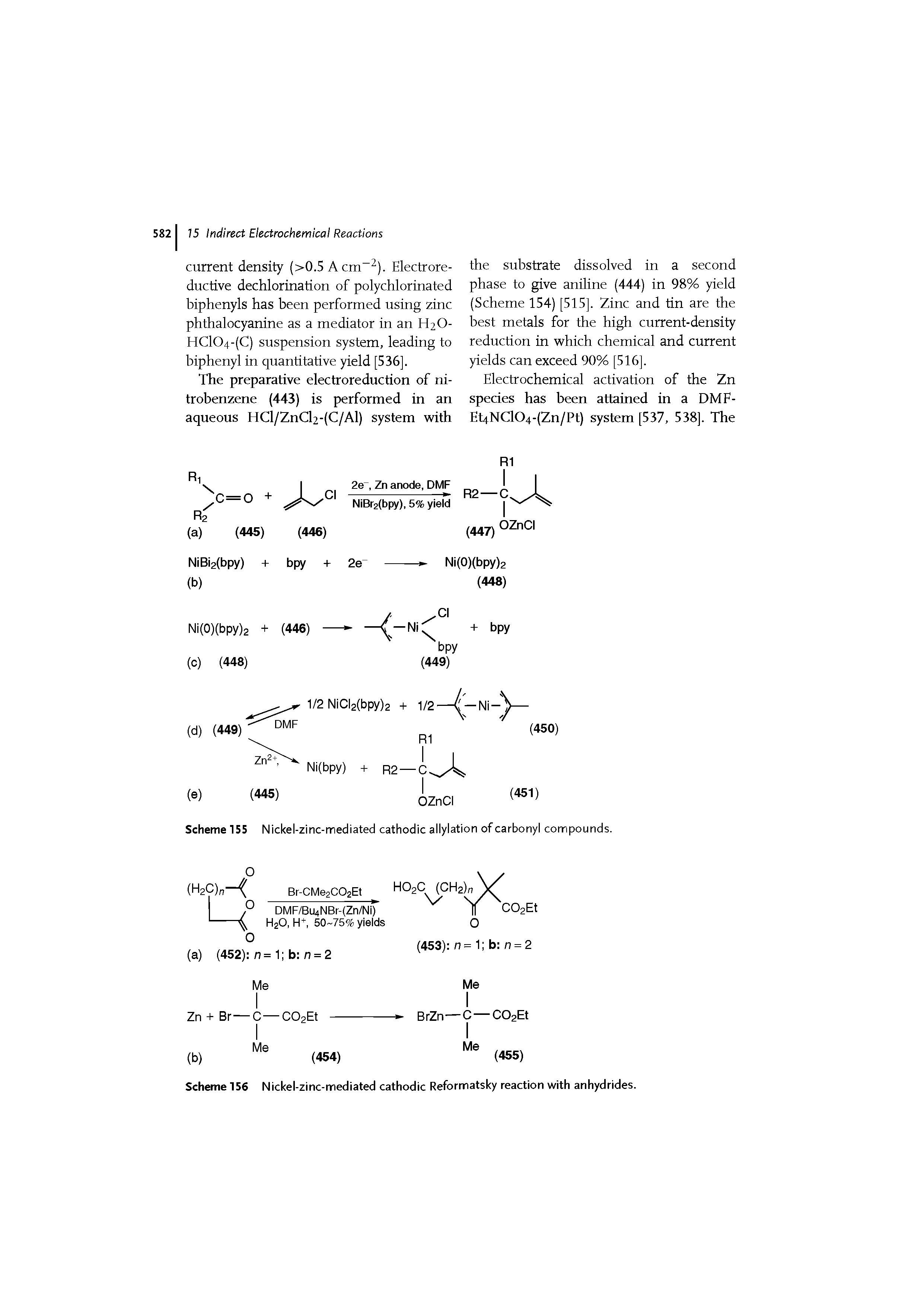 Scheme 156 Nickel-zinc-mediated cathodic Reformatsky reaction with anhydrides.