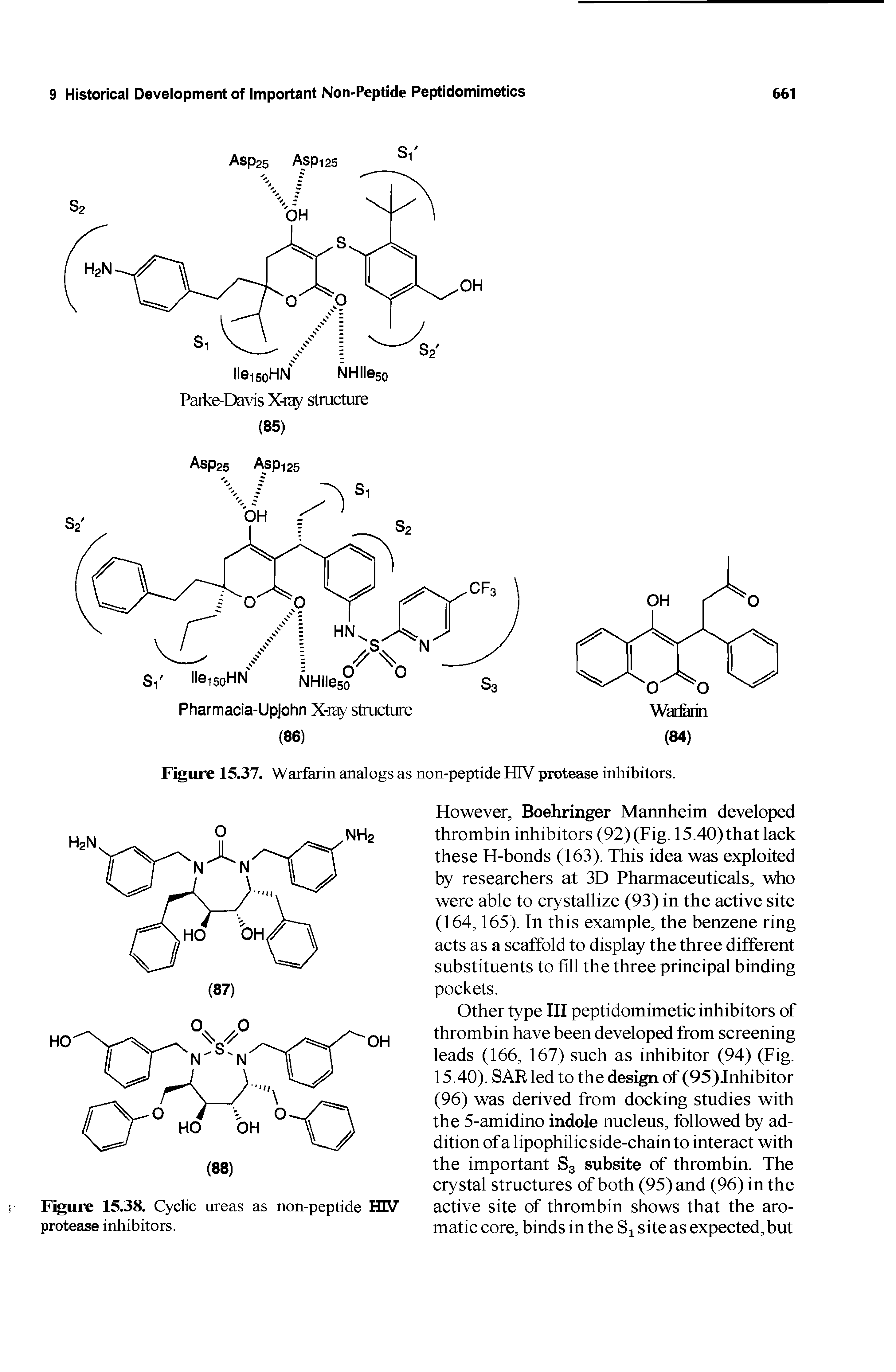 Figure 15.38. Cyclic ureas as non-peptide HIV protease inhibitors.